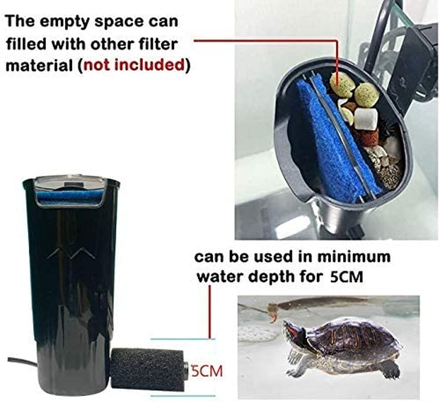 Aquarium Hang-On Waterfall Filter with Dual Biochemical Filtration – 400L/H for Turtle, Fish & Amphibian Tanks up to 20 Gallons MJ's Pet Closet