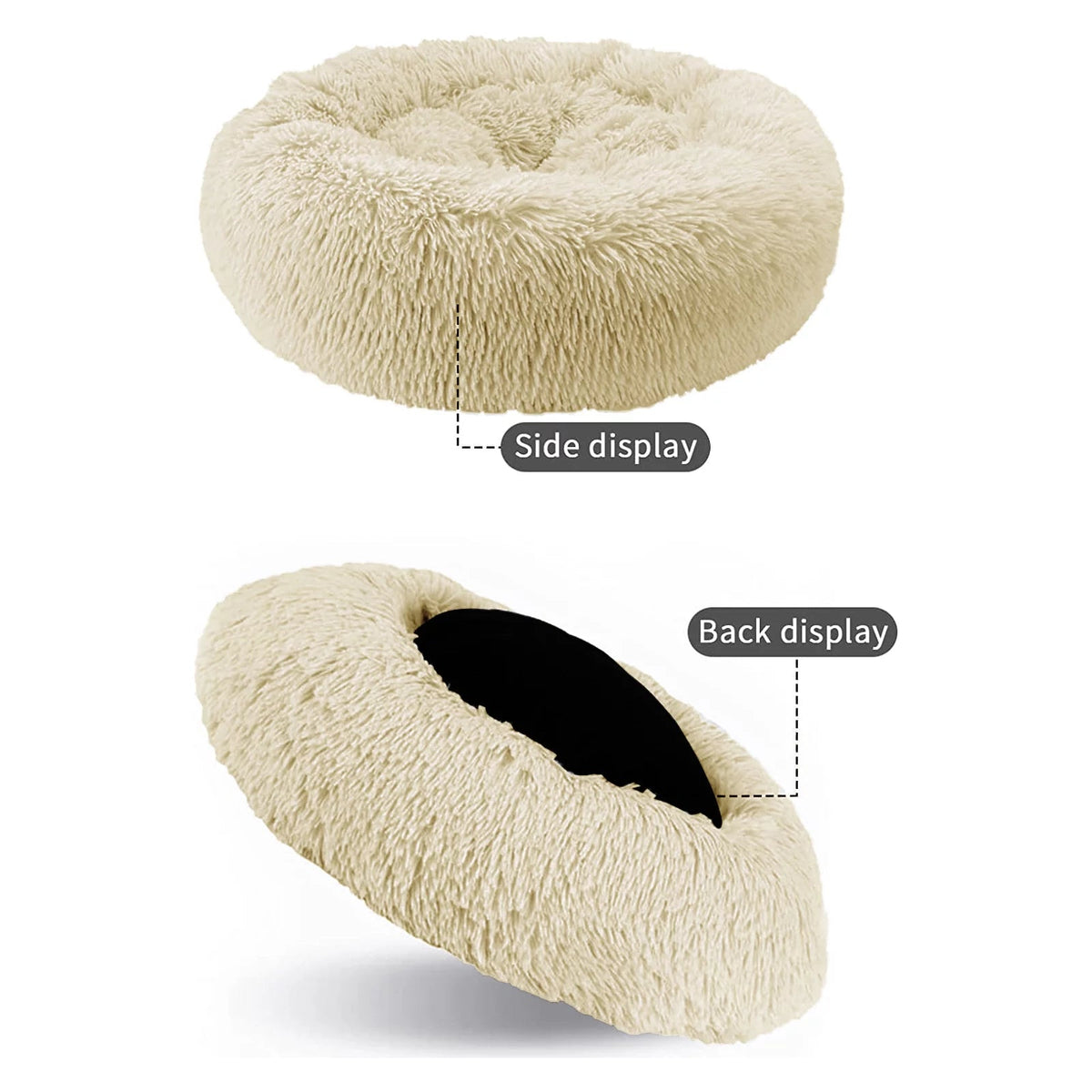 Calming Donut Dog Bed – Self-Warming Anti-Anxiety Plush Bed for Dogs & Cats MJ's Pet Closet