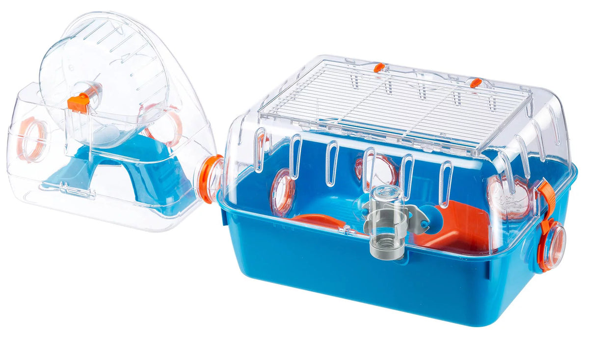 Ferplast Combi 2 Modular Hamster Cage with Accessories โ 31.3"L x 11.61"W x 10.35"H | Blue MJ's Pet Closet