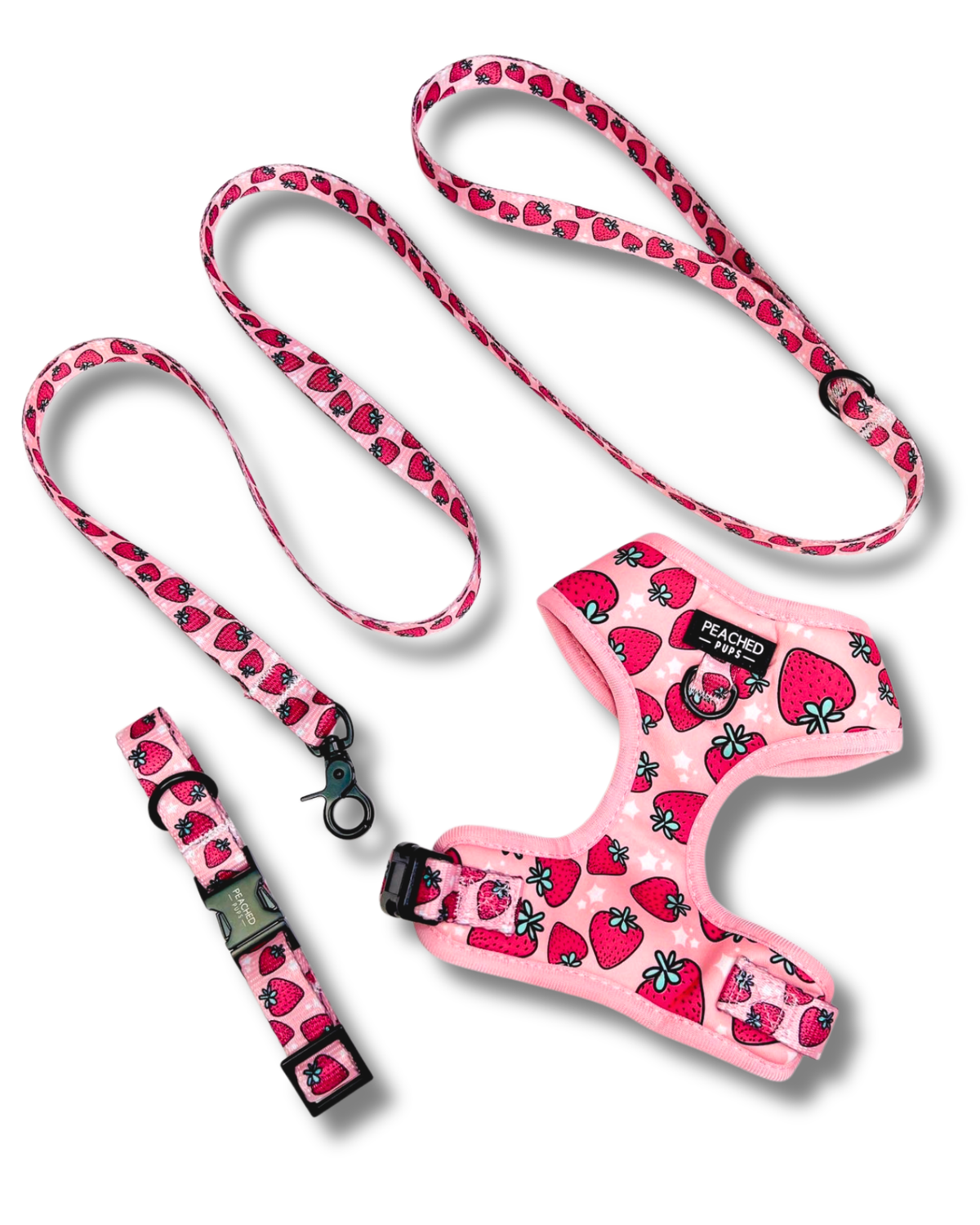 Strawberry Fields Adjustable Dog Harness – Dual D-Ring Peached Pups