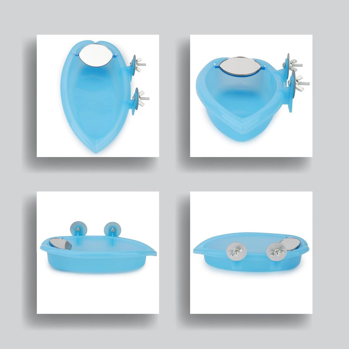 Portable Bird Bath Tub with Mirror – Hanging Cage Attachment MJ's Pet Closet