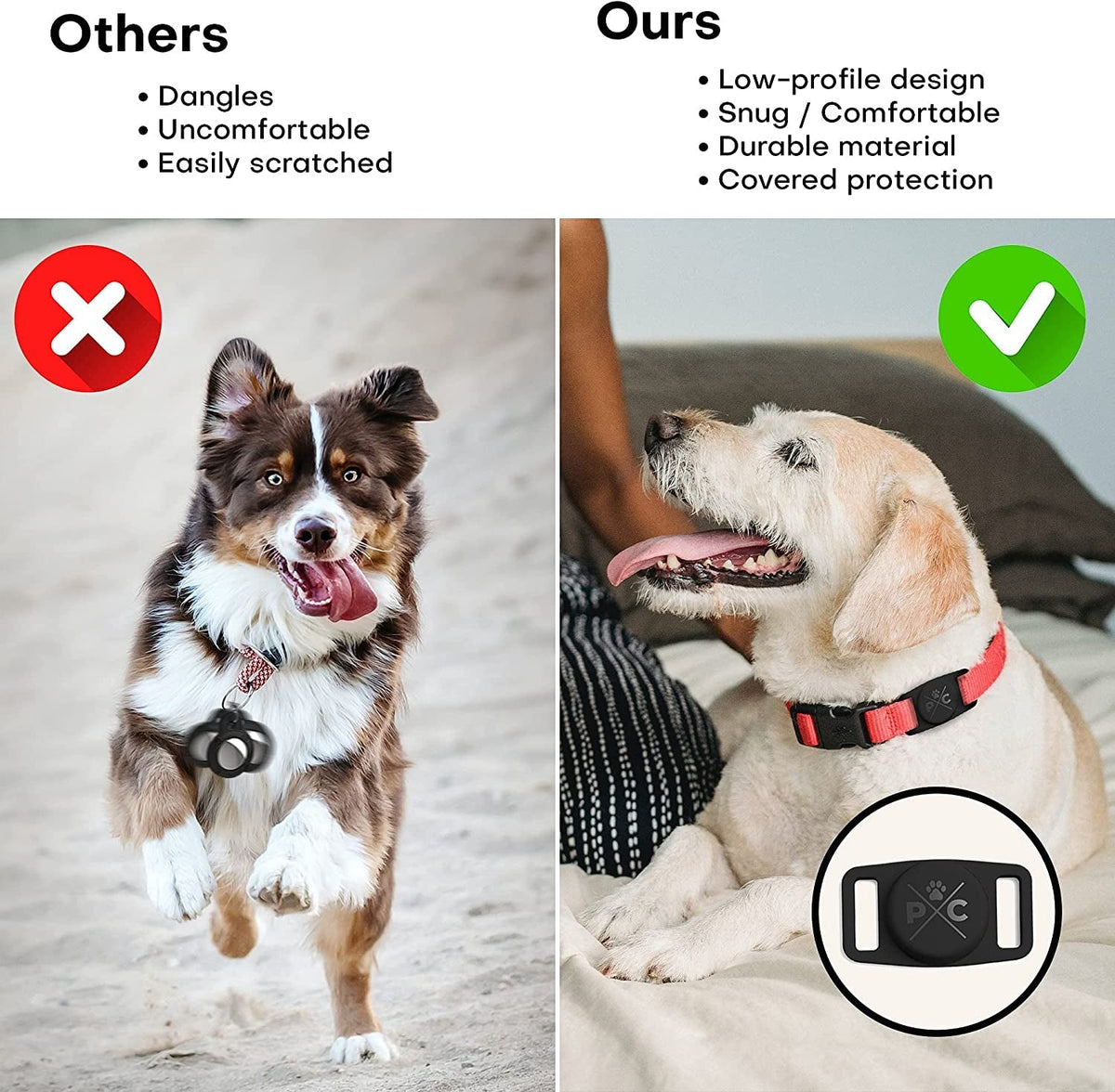 AirTag Dog Collar Holder – Durable, Lightweight GPS Tracker Case MJ's Pet Closet