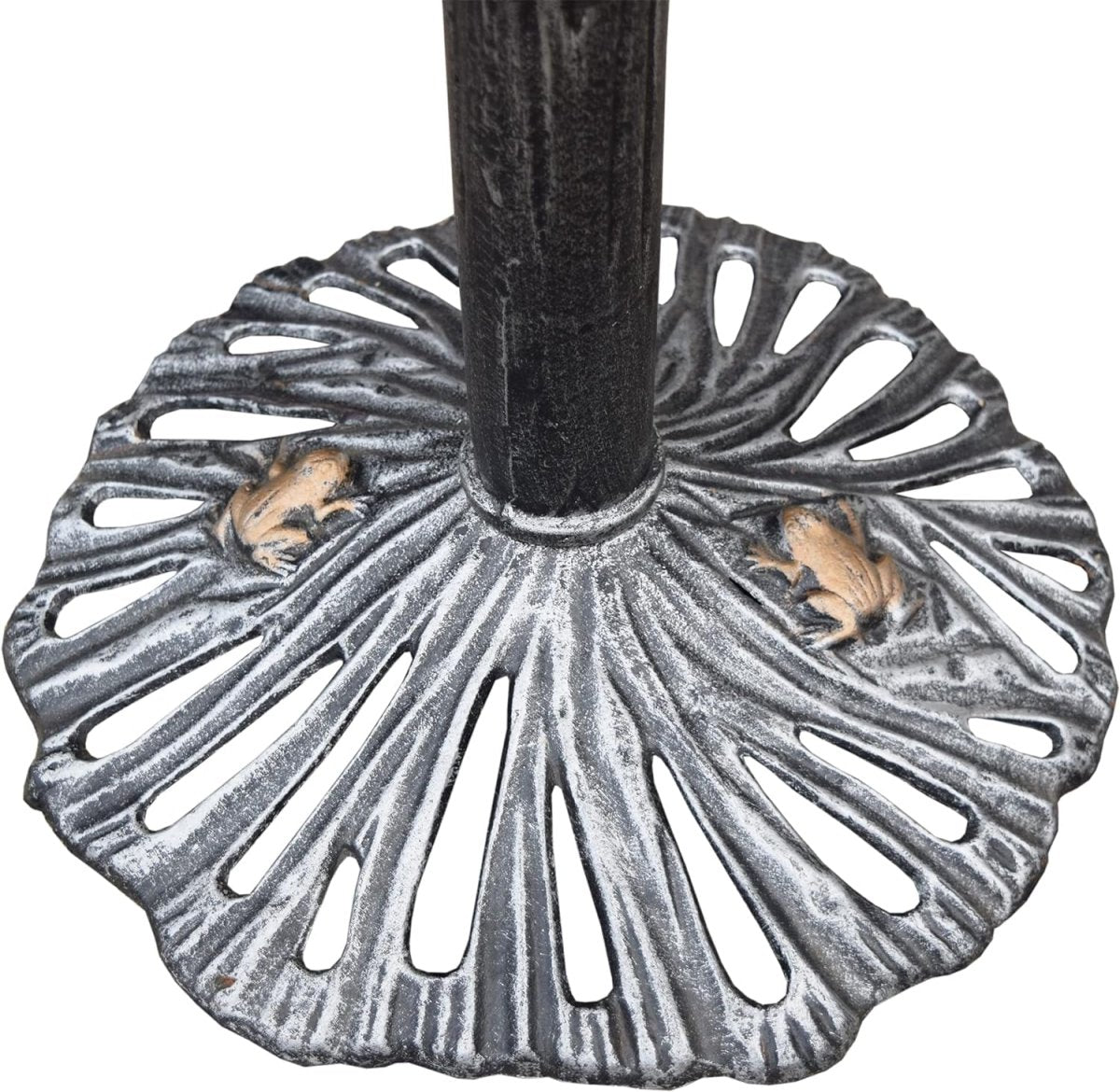 Antique Pewter Sunflower Cast Aluminum Bird Bath | 30.25"H | Weather-Resistant | Silver & Gold | Outdoor Garden Decor MJ's Pet Closet