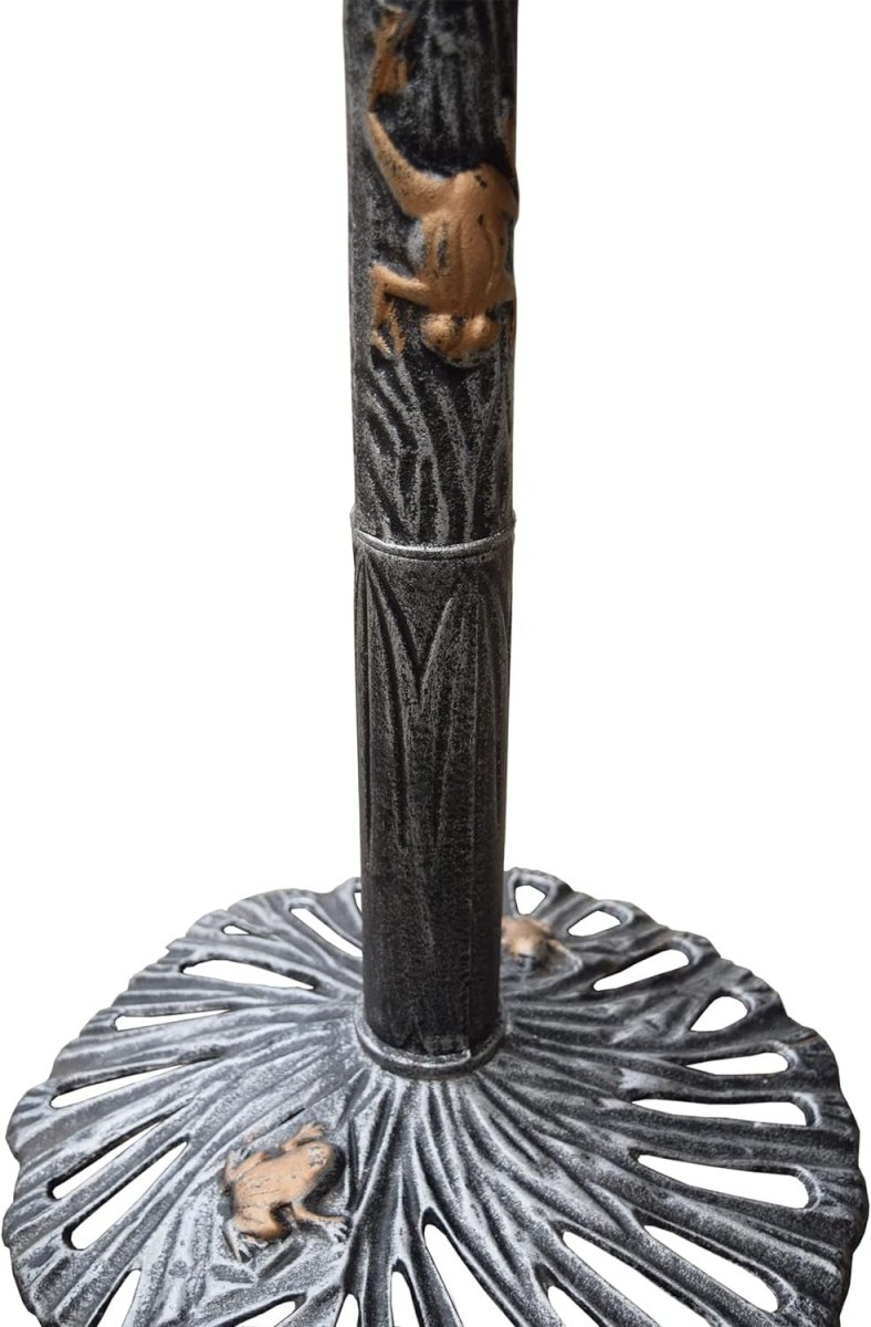 Antique Pewter Sunflower Cast Aluminum Bird Bath | 30.25"H | Weather-Resistant | Silver & Gold | Outdoor Garden Decor MJ's Pet Closet