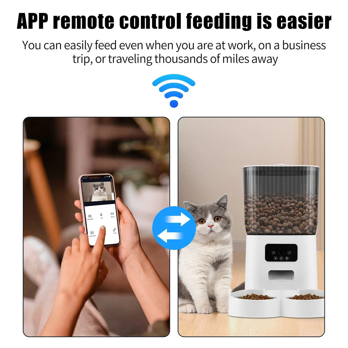 Automatic Pet Feeder with 1080P Camera – App-Controlled, 5L, 15-Day Battery Backup MJ's Pet Closet