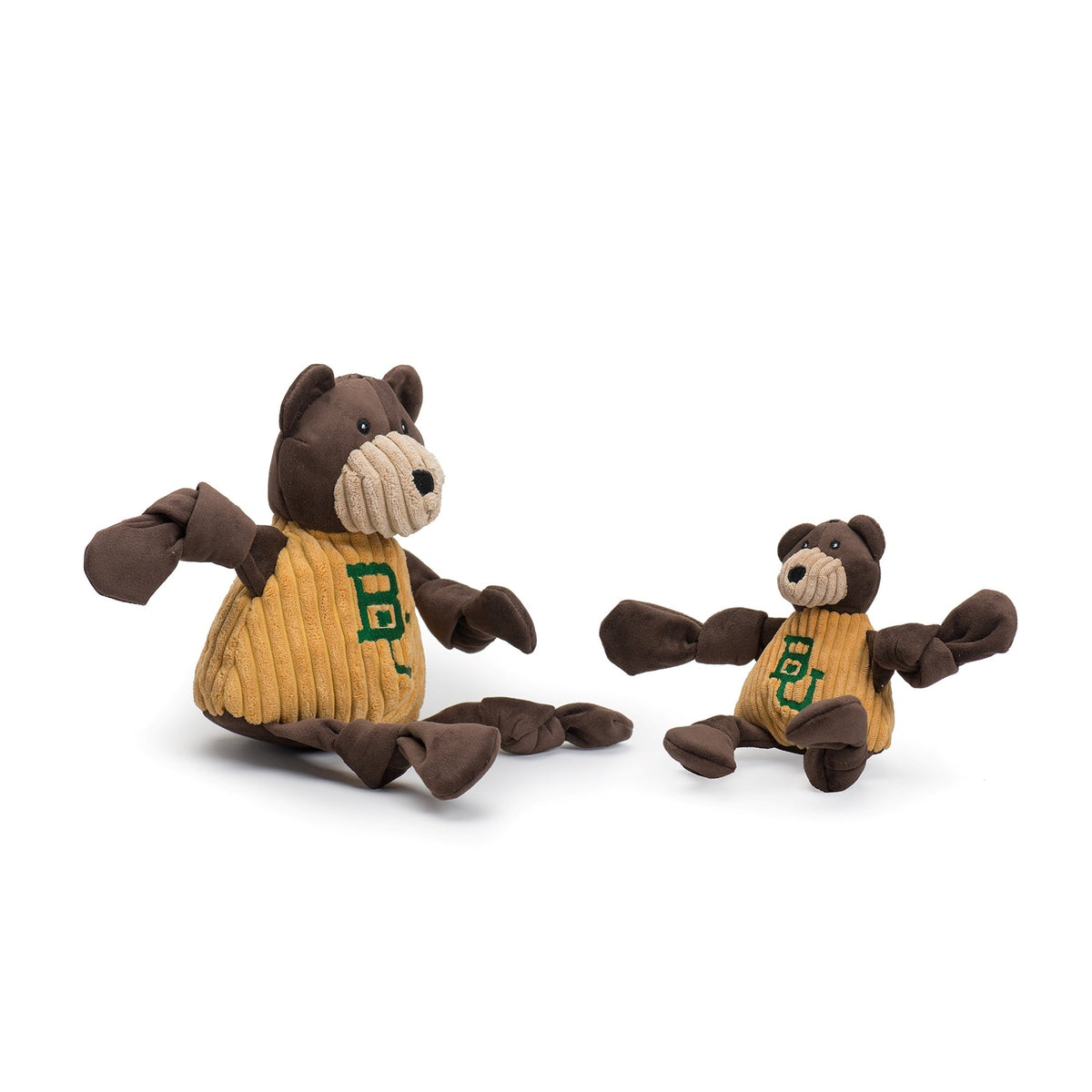 Baylor Bears Bruiser the Bear Knottie® Plush Dog Toy – Officially Licensed NCAA HuggleHounds