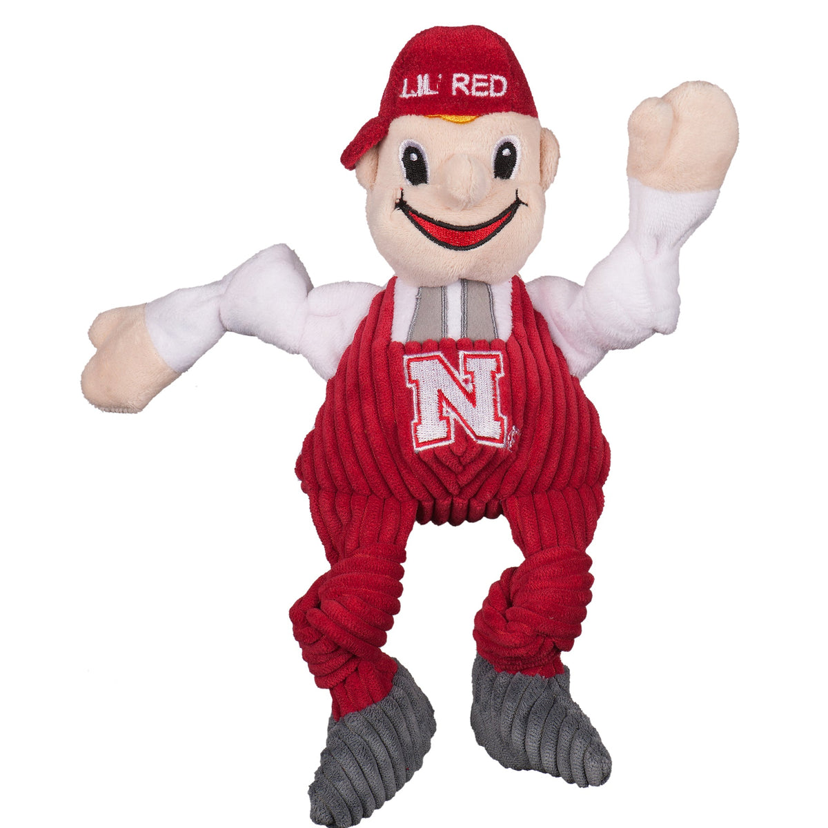 Nebraska Cornhuskers Lil Red Knottie® Plush Dog Toy – Officially Licensed NCAA, 5 Squeakers HuggleHounds