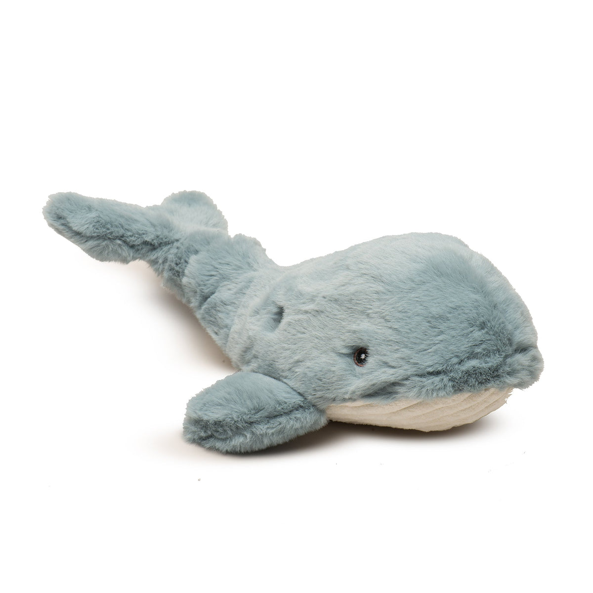Plush toy whale on a white background