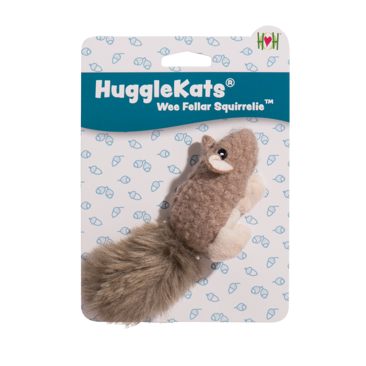 HuggleKats Wee Fellar Squirrellie toy packaging on a white background