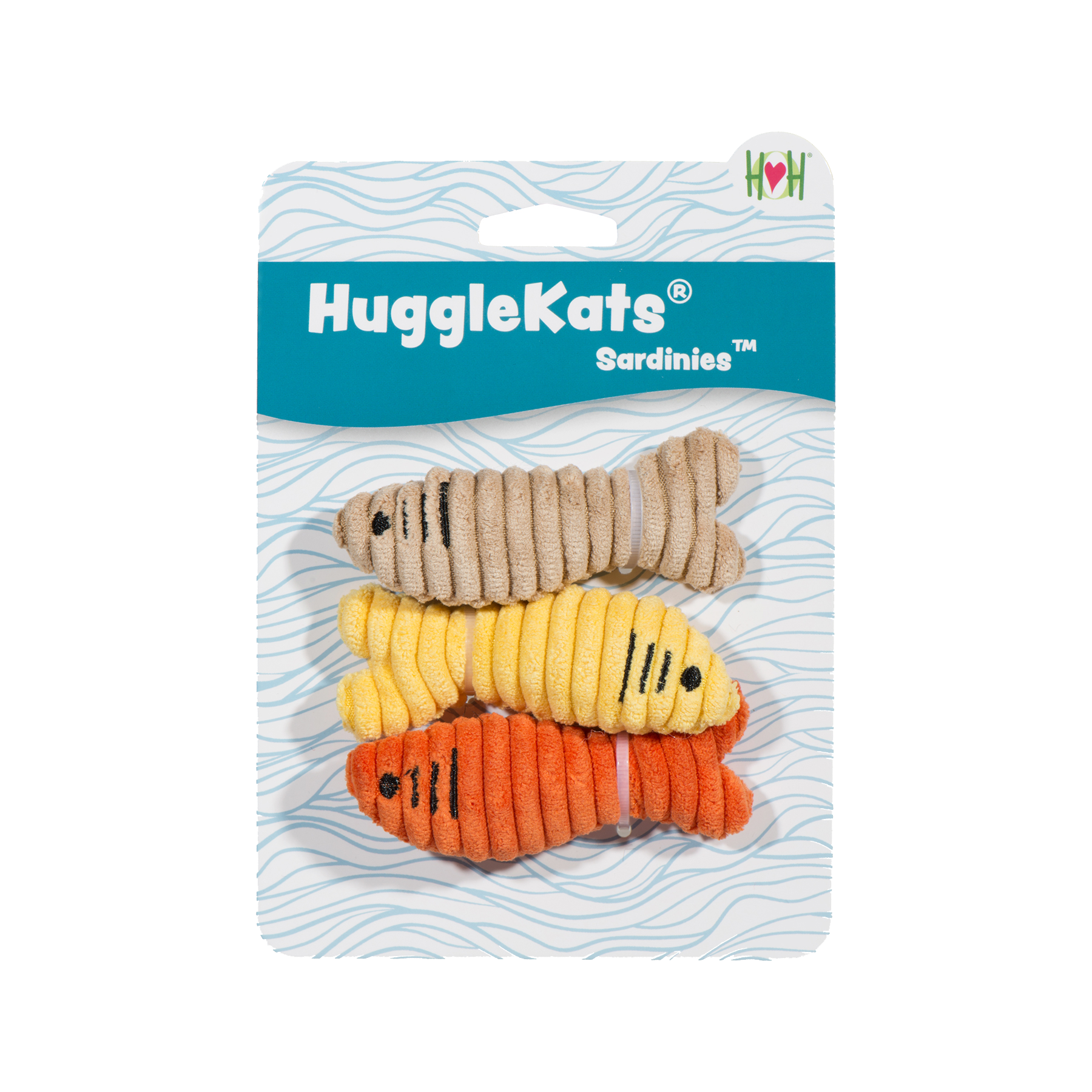 HuggleKats catnip toys in packaging on a white background
