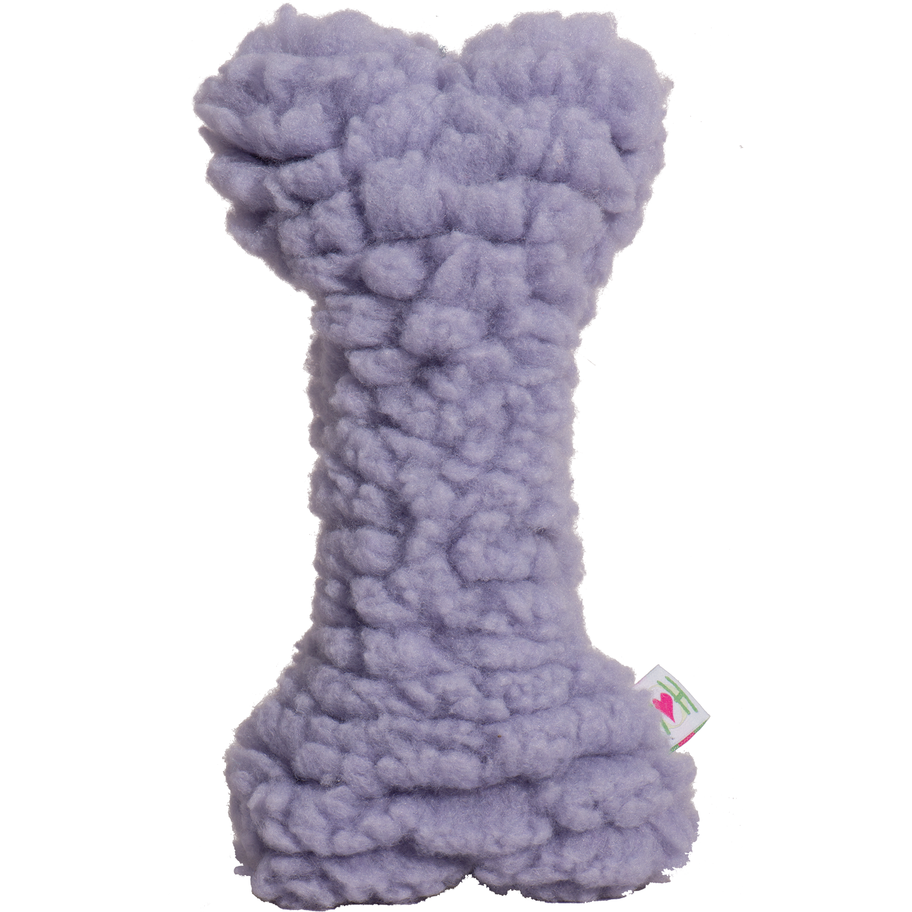 Purple textured dog toy on a white background