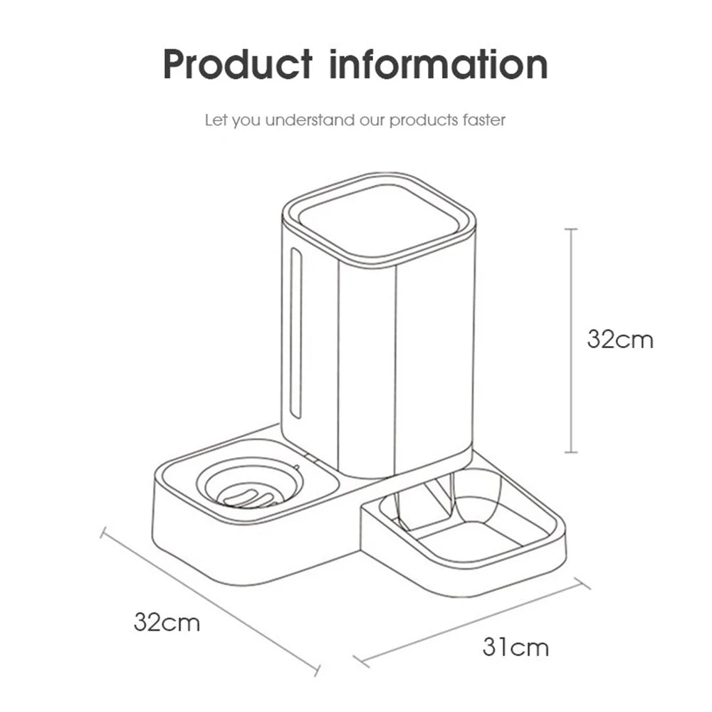 Maple Star 2-in-1 Gravity Pet Feeder & Water Dispenser – 1kg Food + 1.5L Water | No Electricity Needed | Cats & Small Pets MJ's Pet Closet