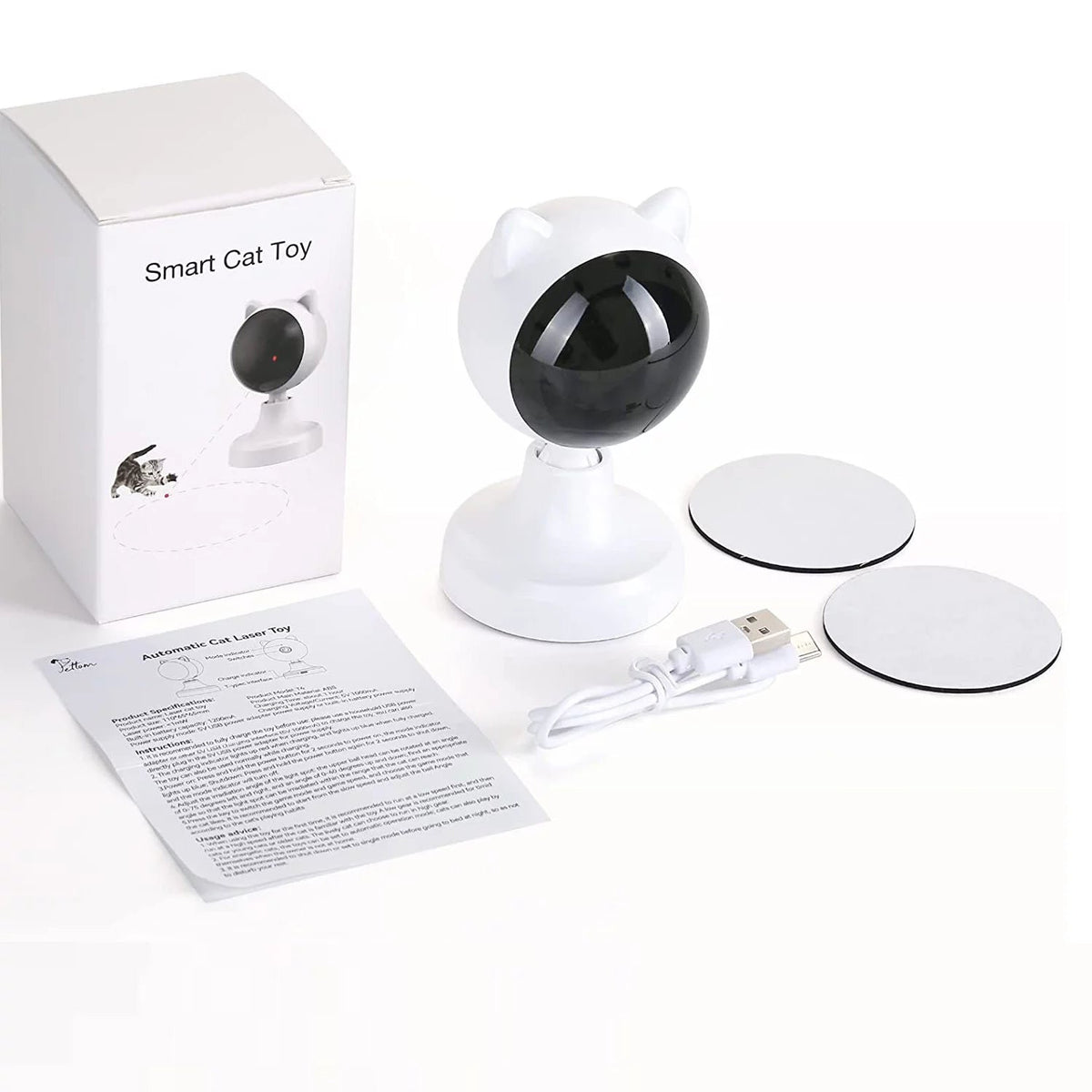 Automatic Cat Laser Toy – 360° Interactive Laser with 2 Speed Modes & USB Rechargeable MJ's Pet Closet