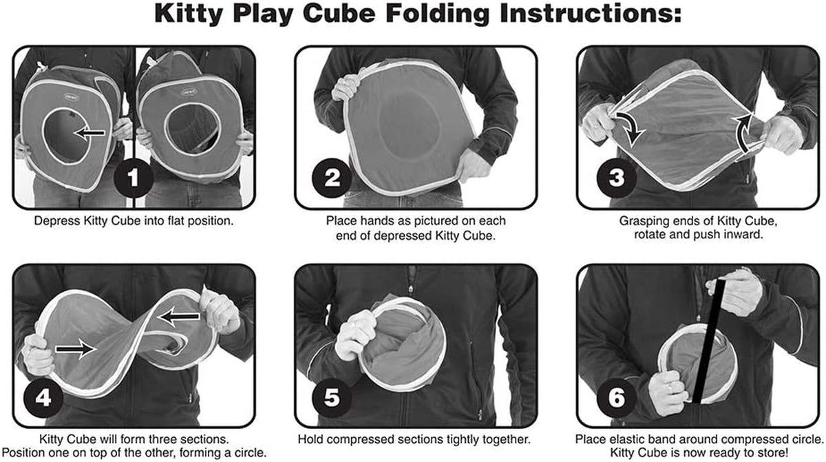 Kitty City Pop-Up Collapsible Cat Cube – Fun Play & Lounge Hideout with 3 Openings MJ's Pet Closet