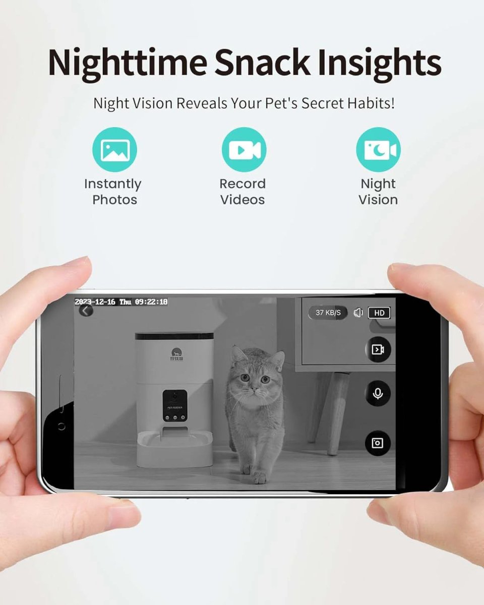6L Automatic Pet Feeder with 1080P Camera, WiFi App Control & 2-Way Audio – Cats & Dogs MJ's Pet Closet