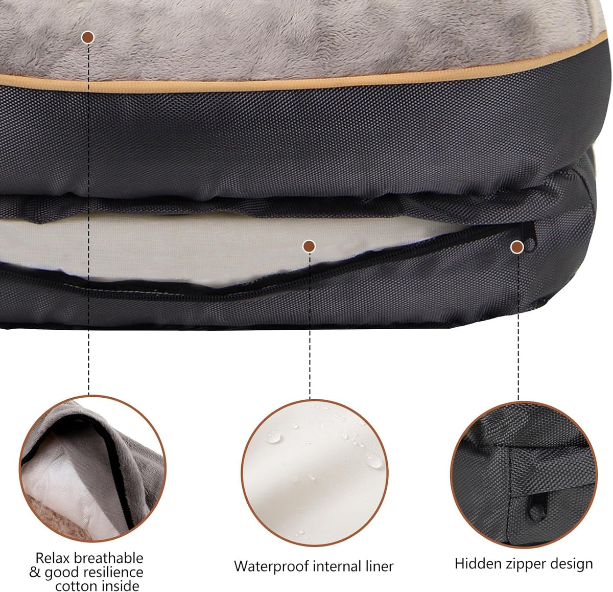 Large Memory Foam Dog Bed – Nonslip, Machine Washable Cover MJ's Pet Closet