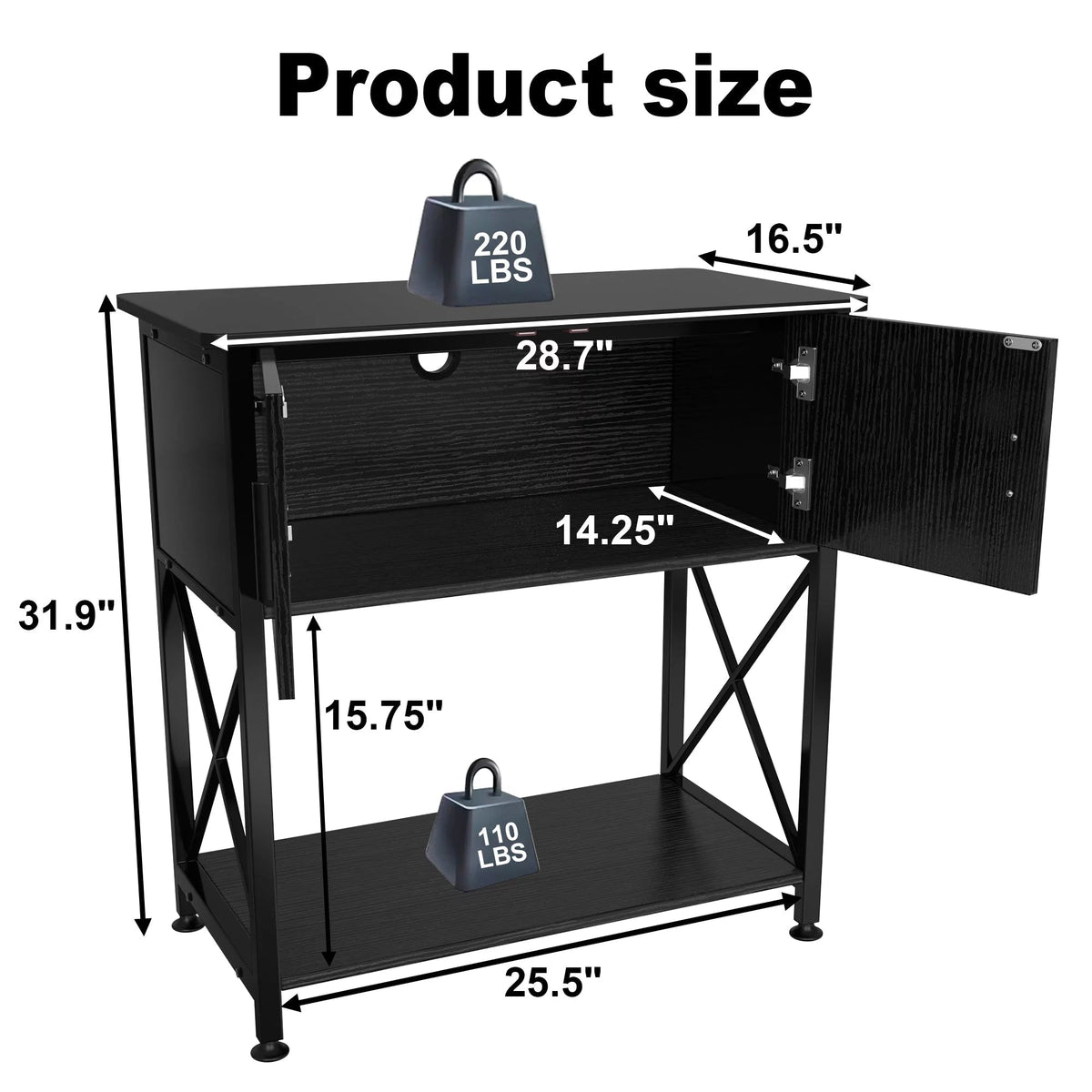 GDLF 20 Gallon Long Aquarium Stand โ 2-Tier Metal & MDF Fish Tank Stand with Storage Cabinet | 220 lb Capacity | Black MJ's Pet Closet