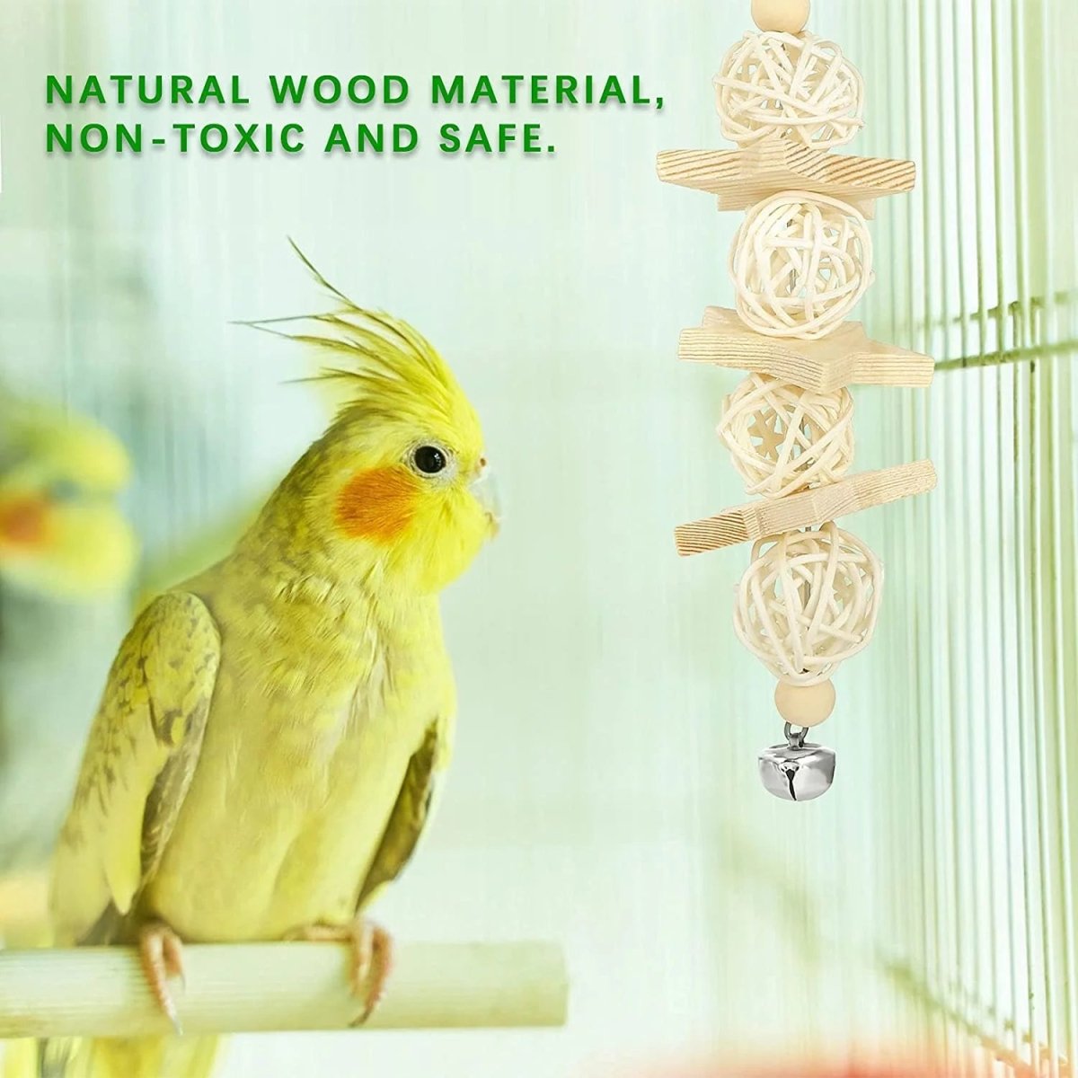 8-Piece Bird Toy Set – Perch, Ladder, Hammock, Swing & Chew Toys MJ's Pet Closet