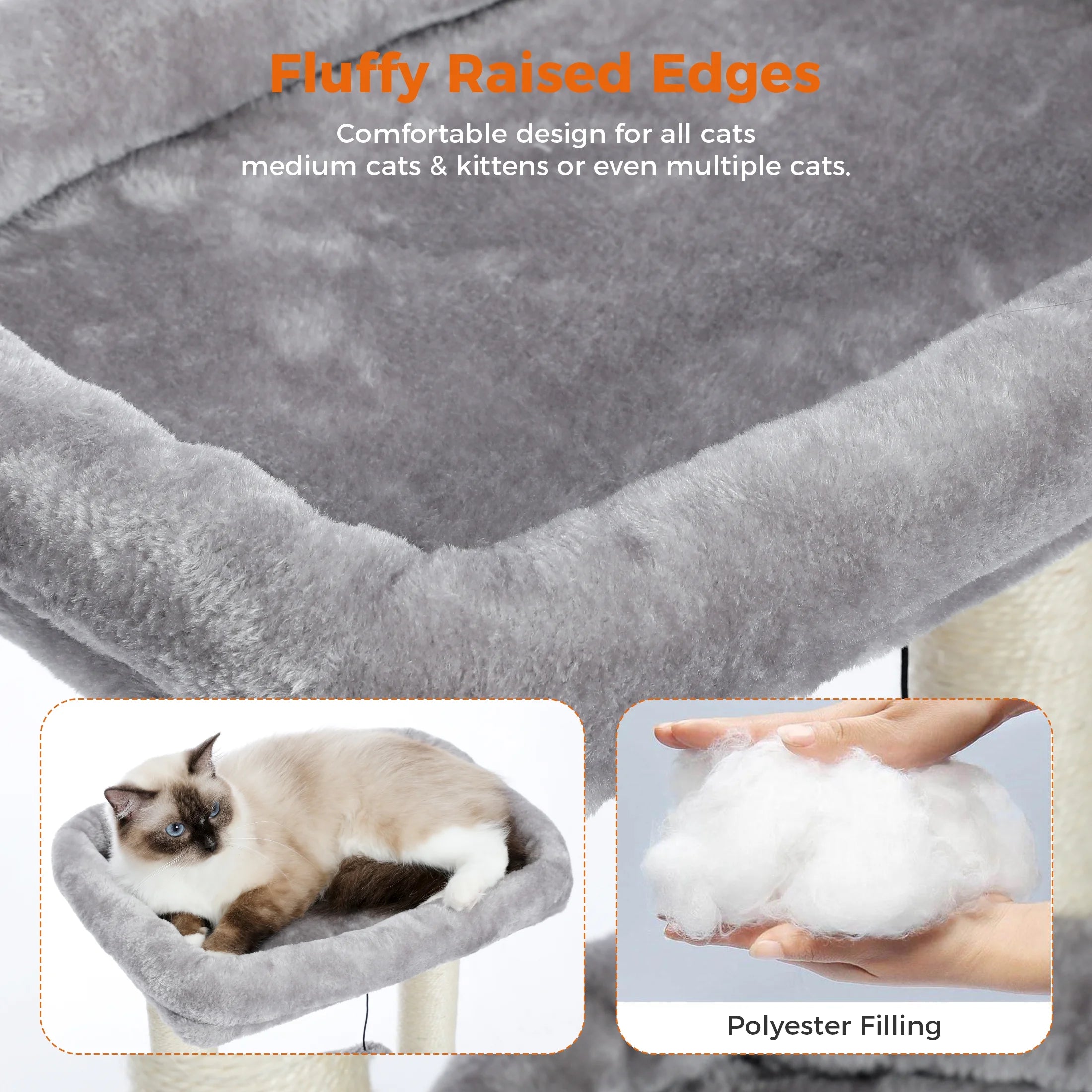 PAWZ Road Cozy Gray Cat Tree Condo – 27" Multi-Level Tower for Kittens & Medium Cats MJ's Pet Closet