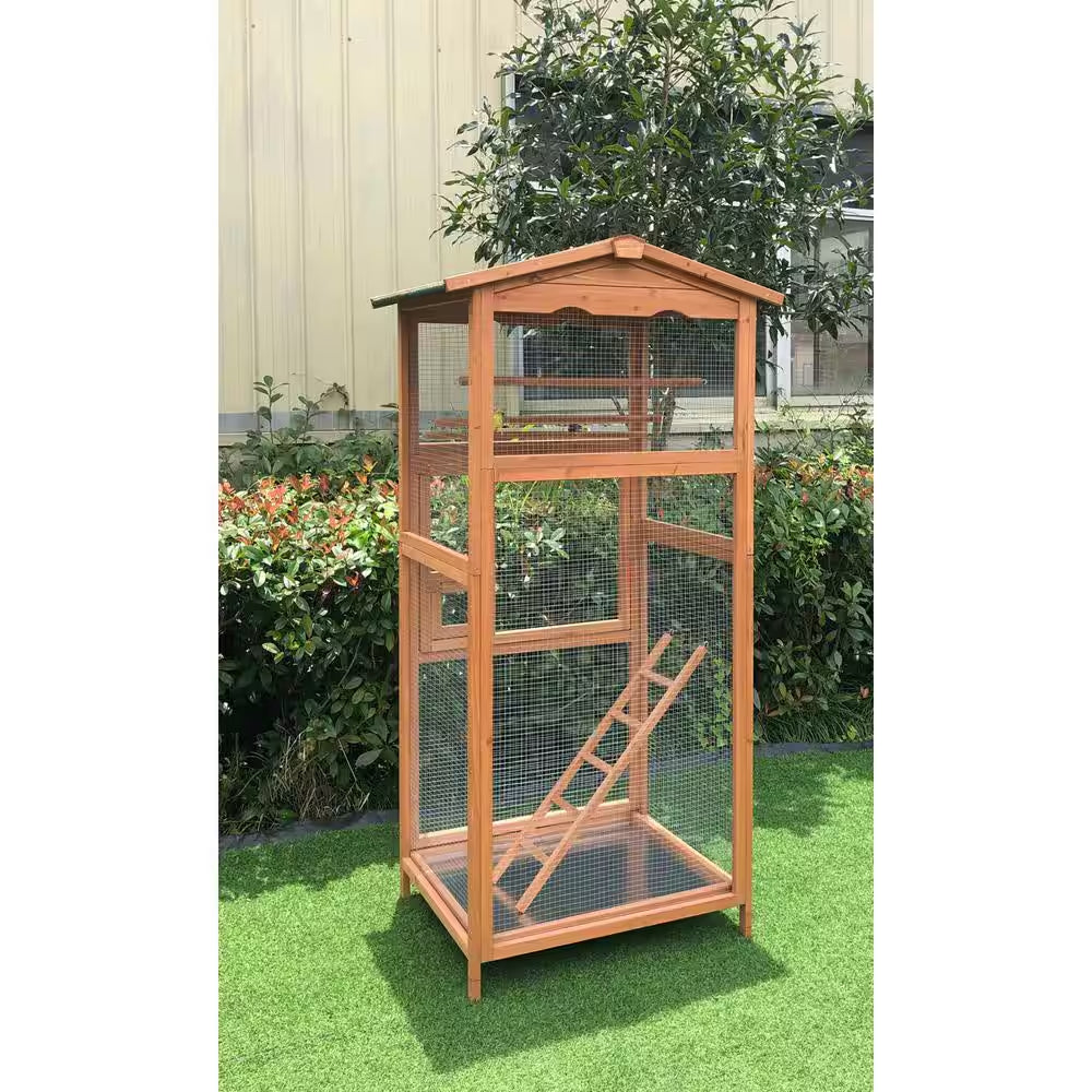 Hanover Outdoor Wooden Bird Cage – 69" Tall Aviary for Small Birds | Parakeets, Cockatiels, Finches & Parrots MJ's Pet Closet