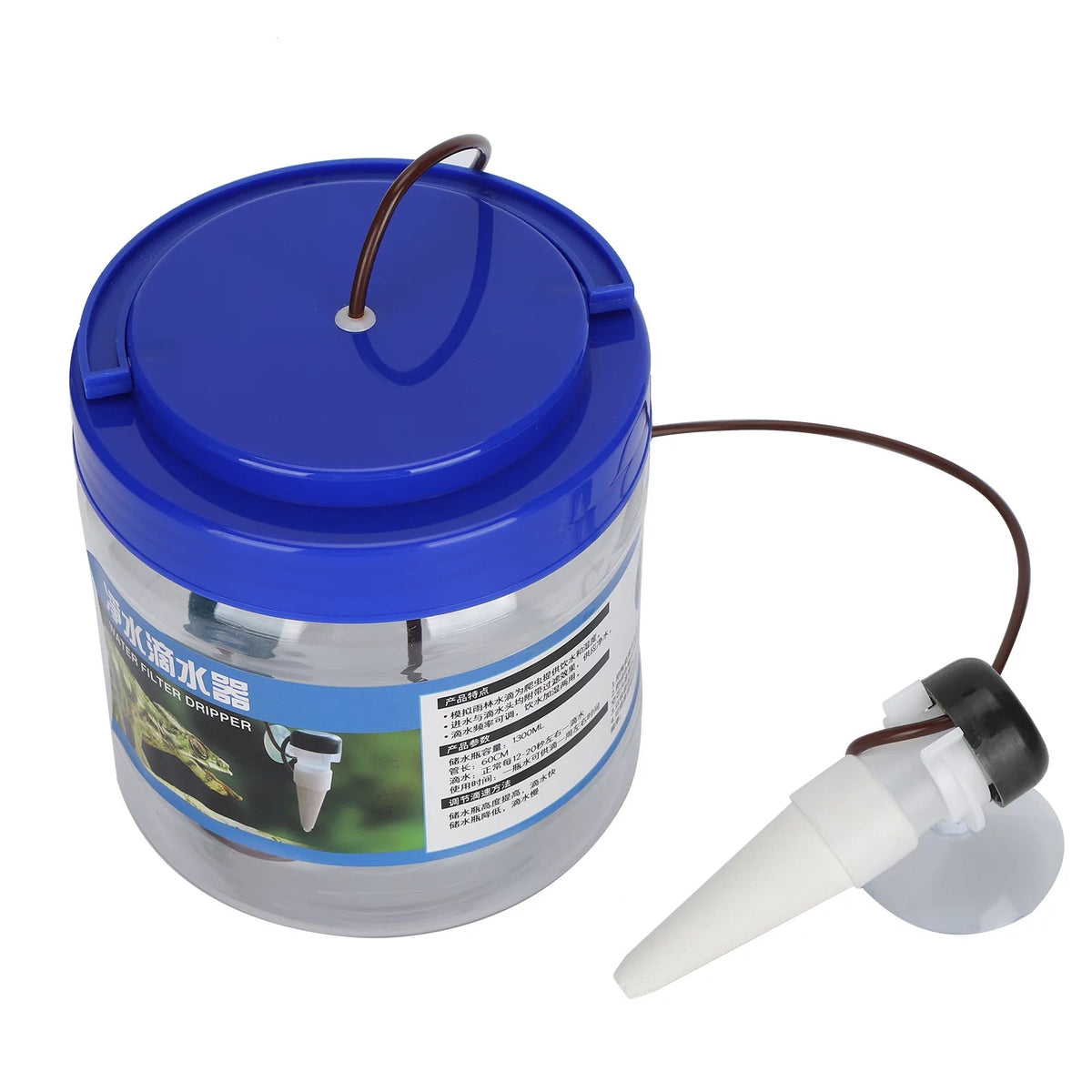 Reptile Water Dripper with 1300ml Tank โ Slow Drip Hydration System for Crested Geckos, Lizards & Small Reptiles | Adjustable Drip Rate MJ's Pet Closet