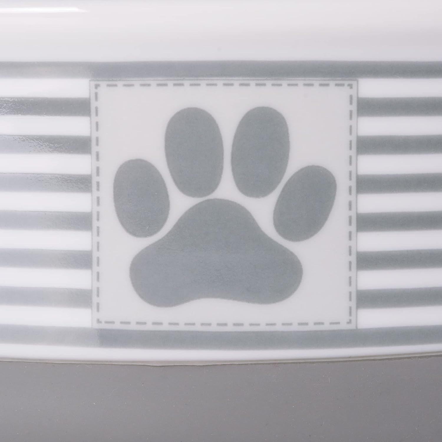 Paw & Patch Ceramic Pet Collection, Medium Set, 6X2", Gray, 2 Piece MJ's Pet Closet