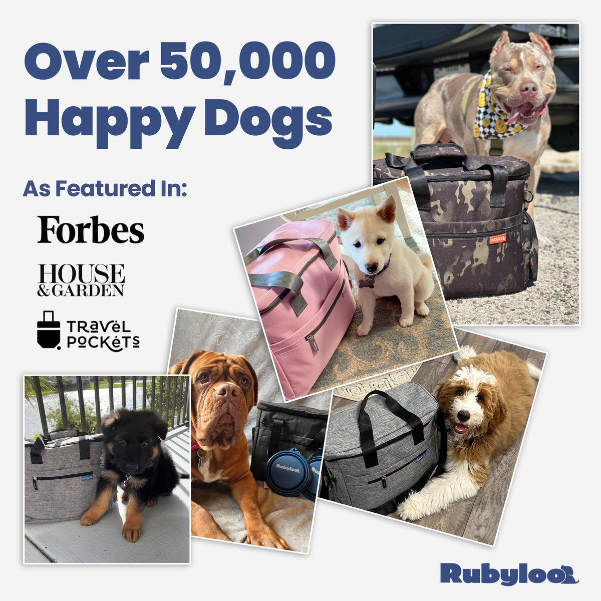The Original Doggy Bag™ | Dog Travel Bag with Bowls, Food Containers & Poop Bag Dispenser Rubyloo