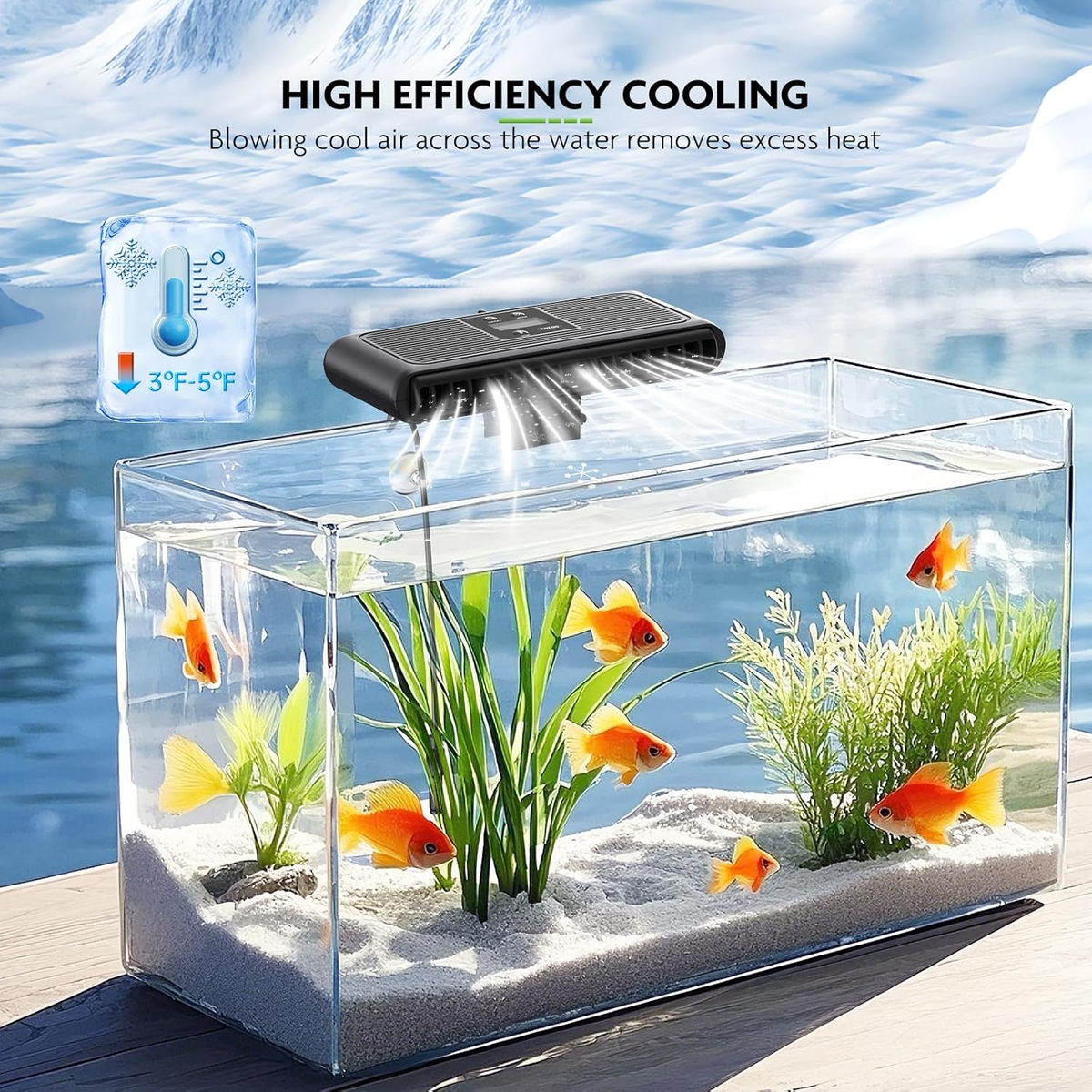 PAIZOO Aquarium Chiller Fan | Auto Temp Control, LCD Display, 3-Speed Cooler Wags & Whiskers Pet Supply