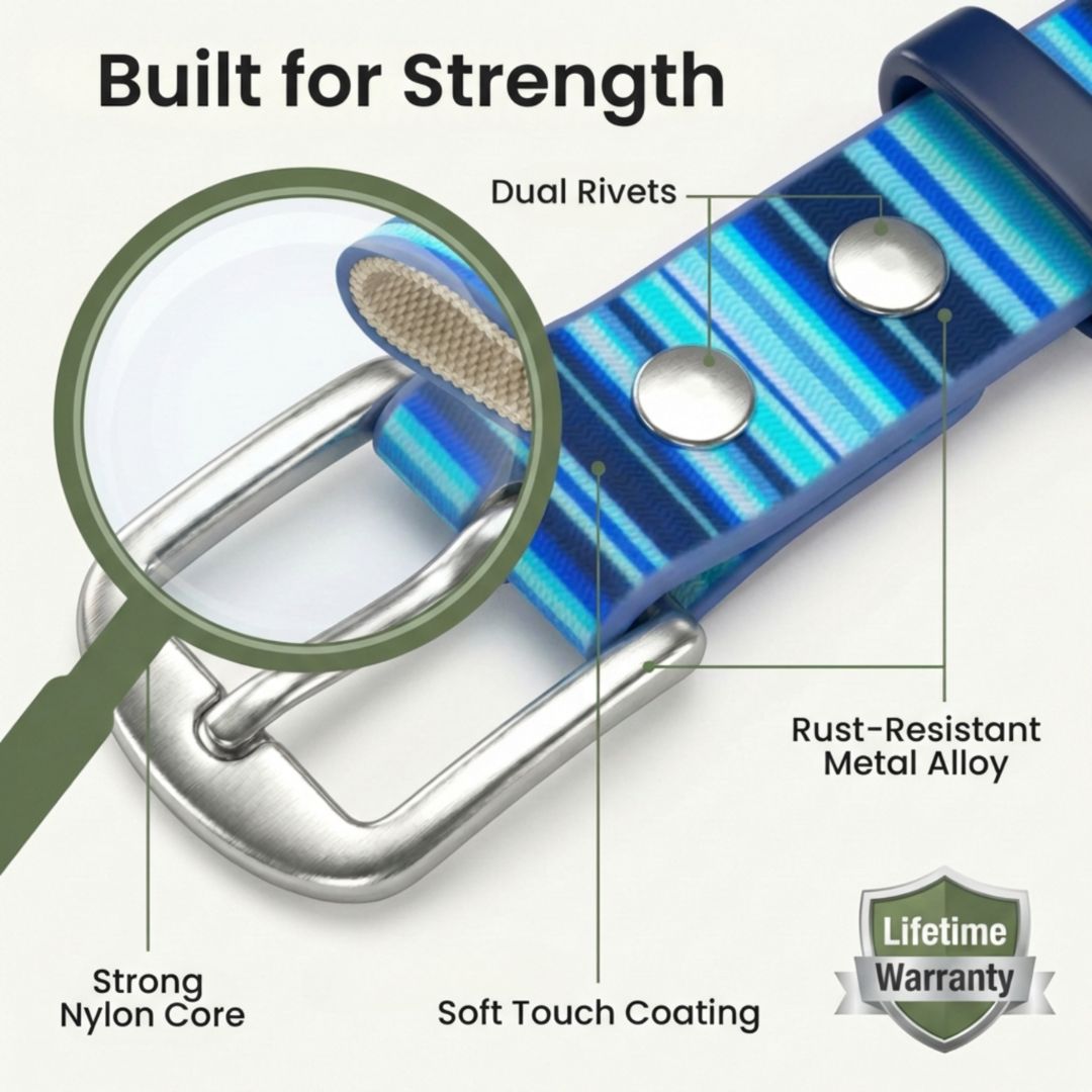 Rubyloo Waterproof Dog Collar | Washable, Stink-Proof & Quick-Dry | S/M/L Rubyloo