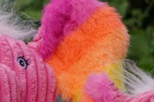 Rainbow Elephant Knottie® Plush Dog Toy – 5 Squeakers & Tuffut Technology®, Small & Large HuggleHounds