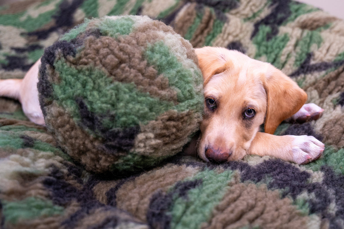 Camouflage HuggleFleece® Plush Ball Dog Toy – HuggleCause™ x Warrior Canine Connection HuggleHounds