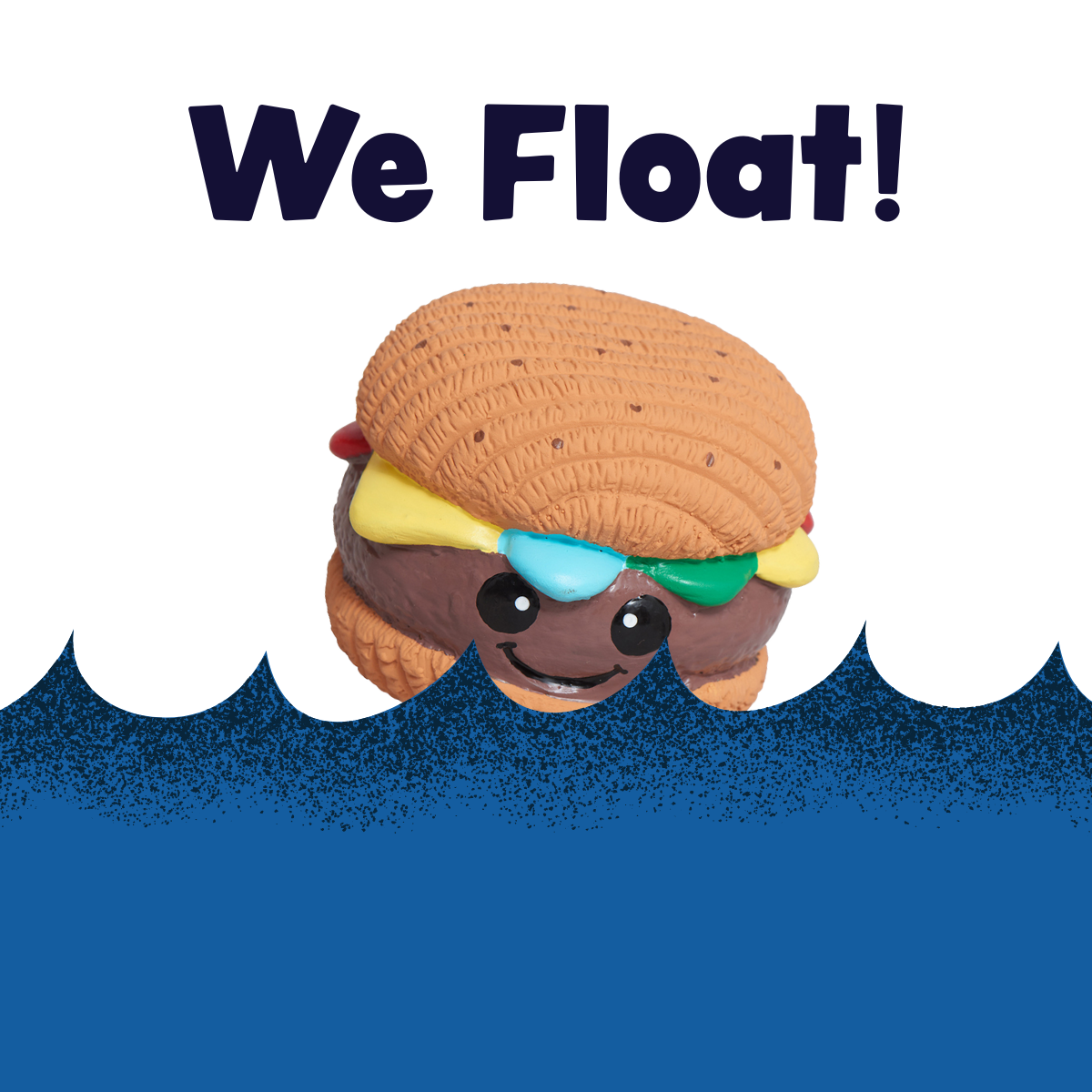 Big Buns Hamburger Ruff-Tex® Latex Ball Dog Toy – Squeaky, Bouncy & Floats HuggleHounds