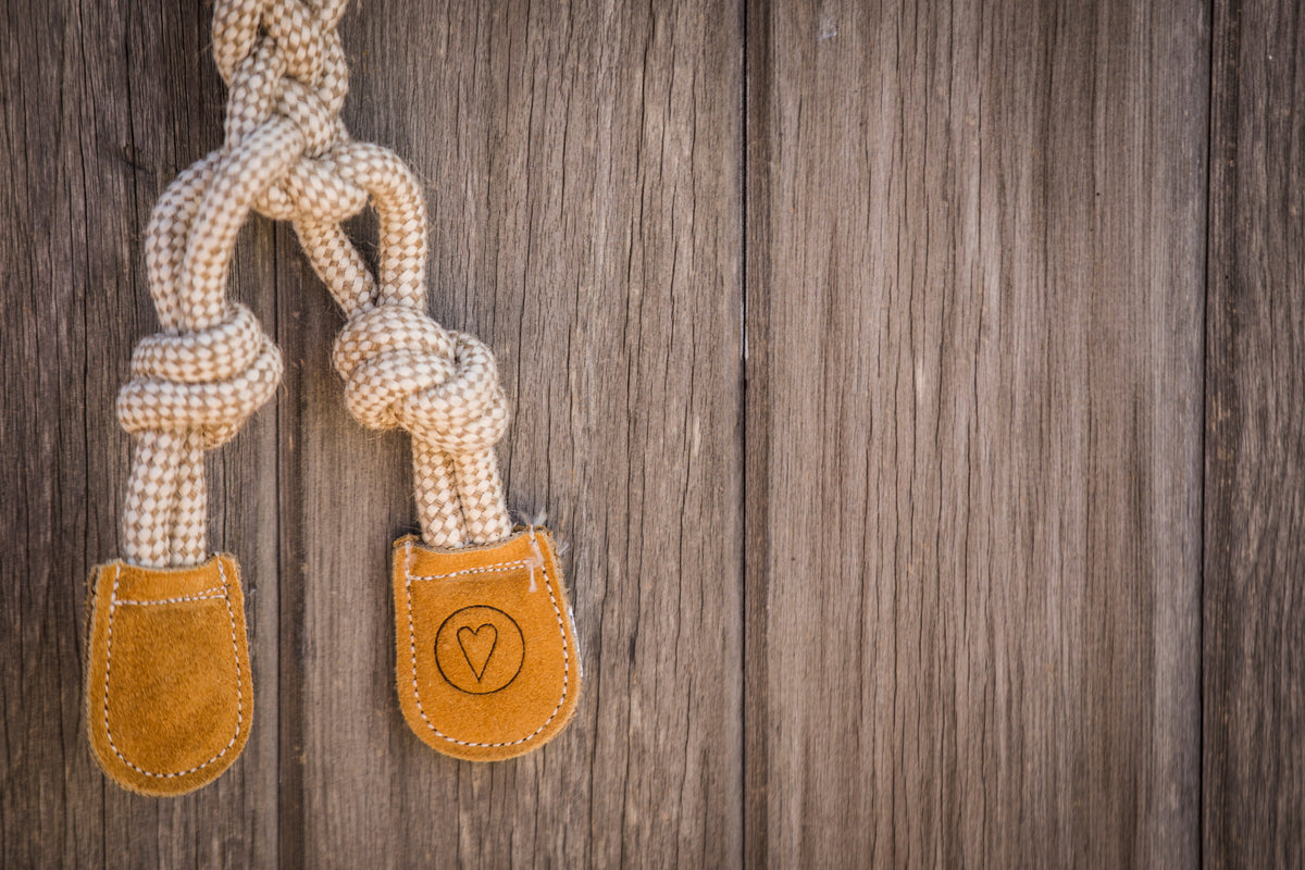 Dilly Duck Natural Rope Knottie® Dog Toy – Large, 9mm Cotton & Hemp Rope HuggleHounds