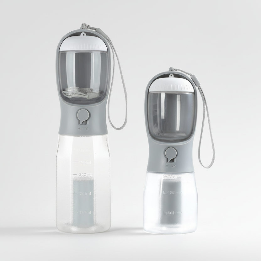 3-in-1 Pet Water Bottle | Temperature Indicator, Portable Dog Water Bottle | 300ml & 600ml Midfox