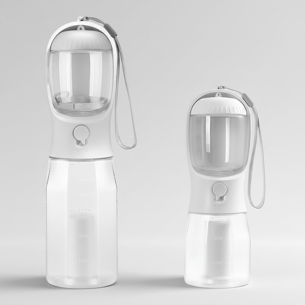 3-in-1 Pet Water Bottle | Temperature Indicator, Portable Dog Water Bottle | 300ml & 600ml Midfox
