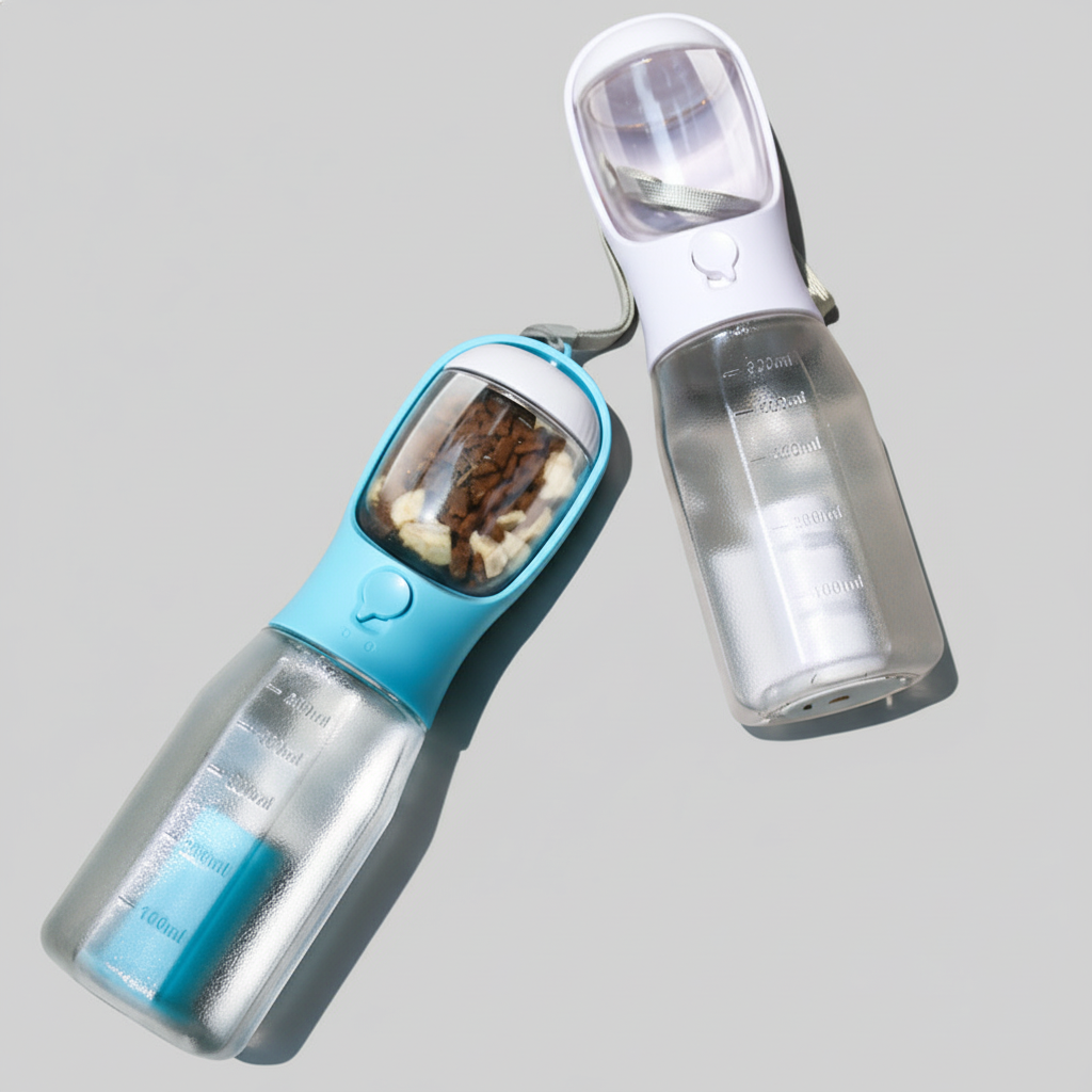 3-in-1 Pet Water Bottle | Temperature Indicator, Portable Dog Water Bottle | 300ml & 600ml Midfox