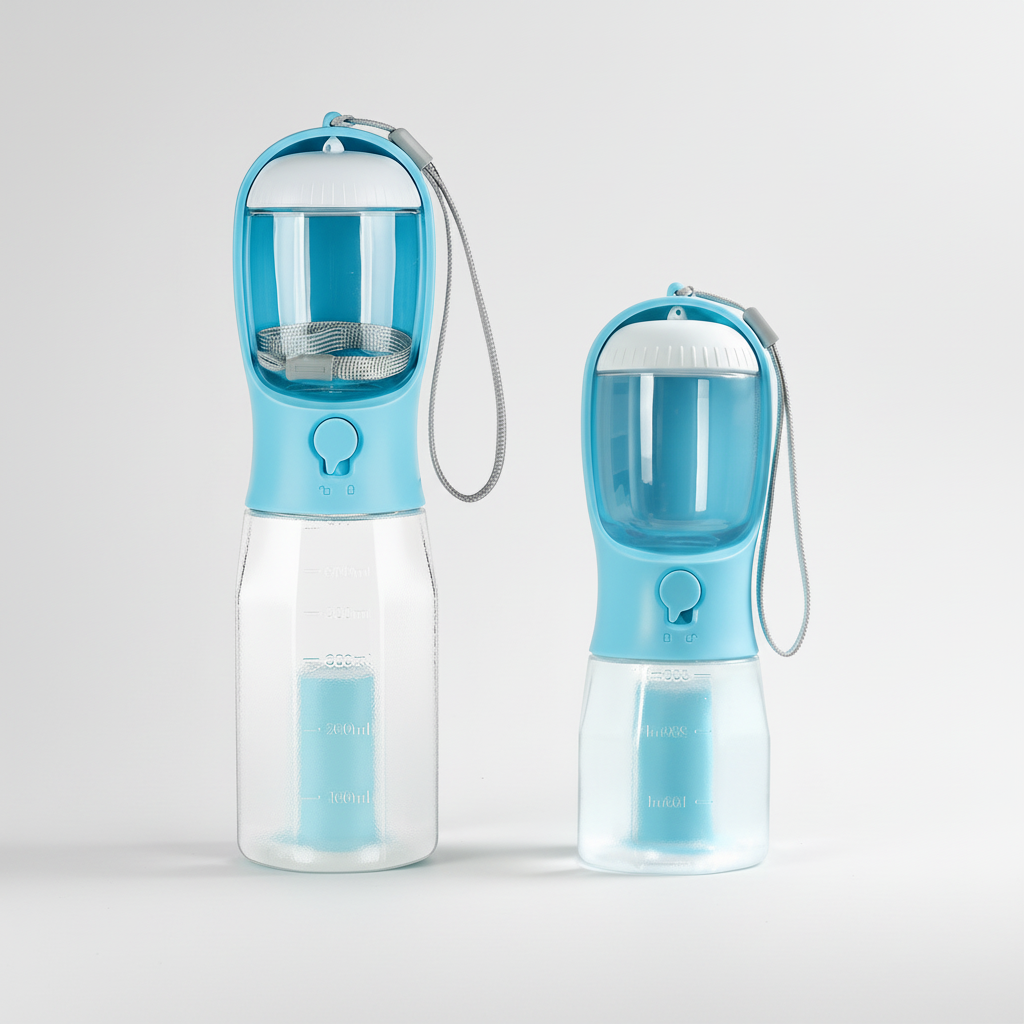 3-in-1 Pet Water Bottle | Temperature Indicator, Portable Dog Water Bottle | 300ml & 600ml Midfox