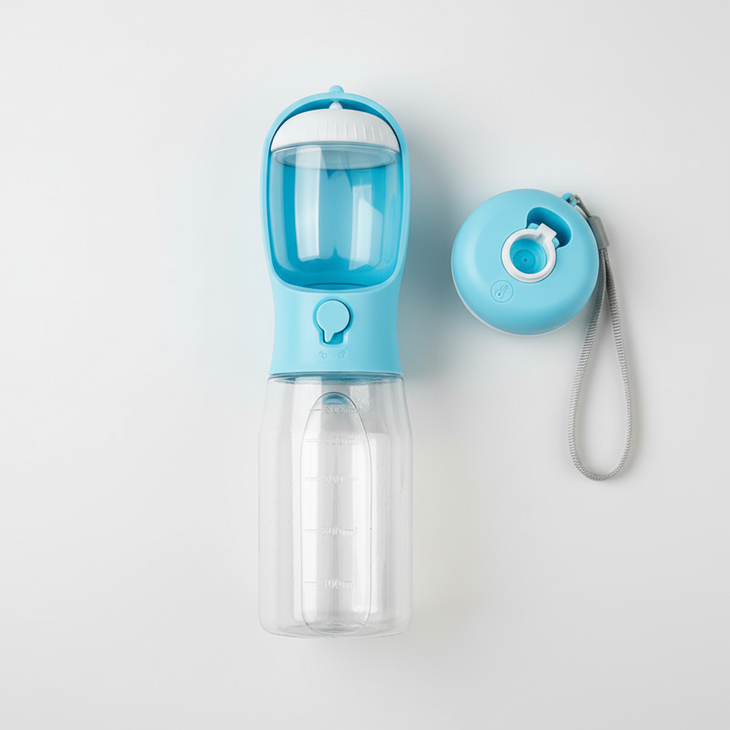 3-in-1 Pet Water Bottle | Temperature Indicator, Portable Dog Water Bottle | 300ml & 600ml Midfox