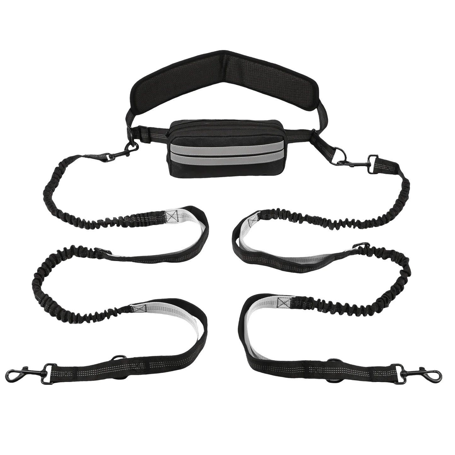 Hands Free Reflective Leash with Waist Bag