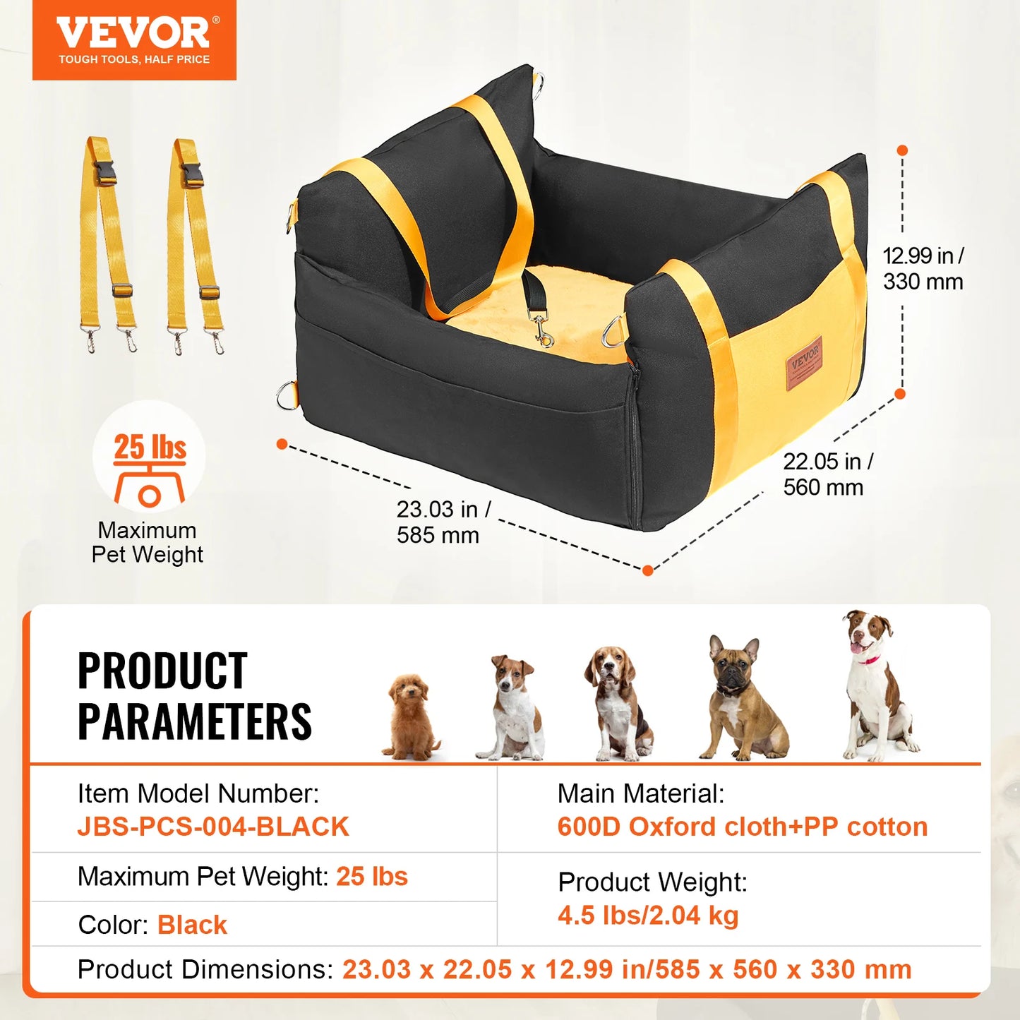 Dog Car Seat Waterproof Booster Seat