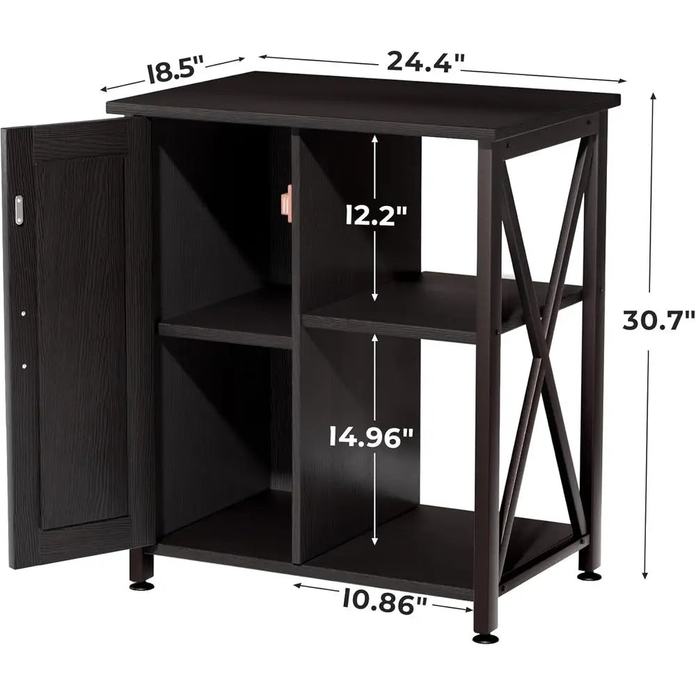 45-67 Gallon Black Reptile Tank Stand with Storage Cabinet