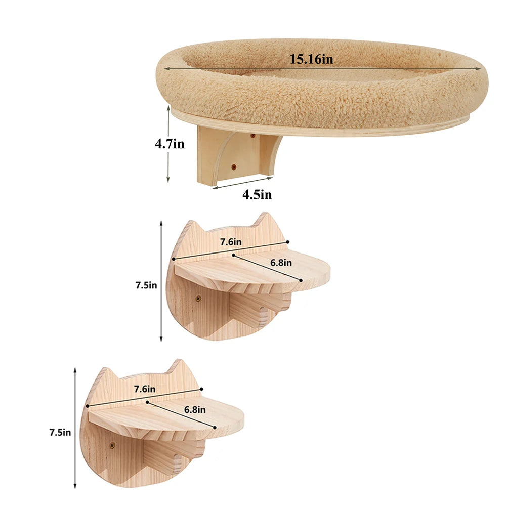 Wall Mounted Solid Wooden Furniture For Climbing