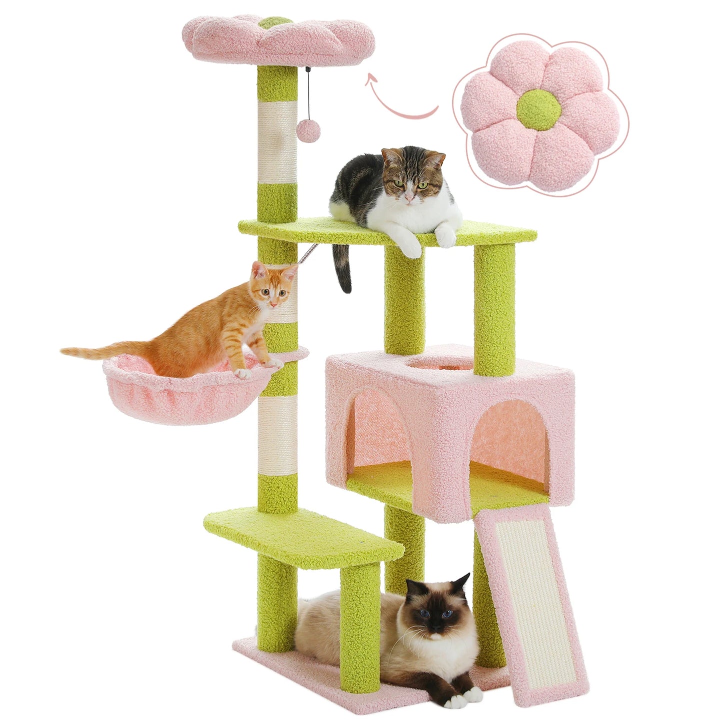 Flower Cat Tree Multi-Level Tower with Sisal