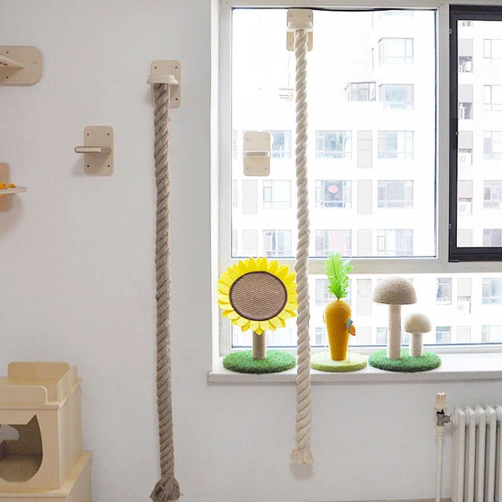 Climbing Shelf and Rope Tree Wall Mounted