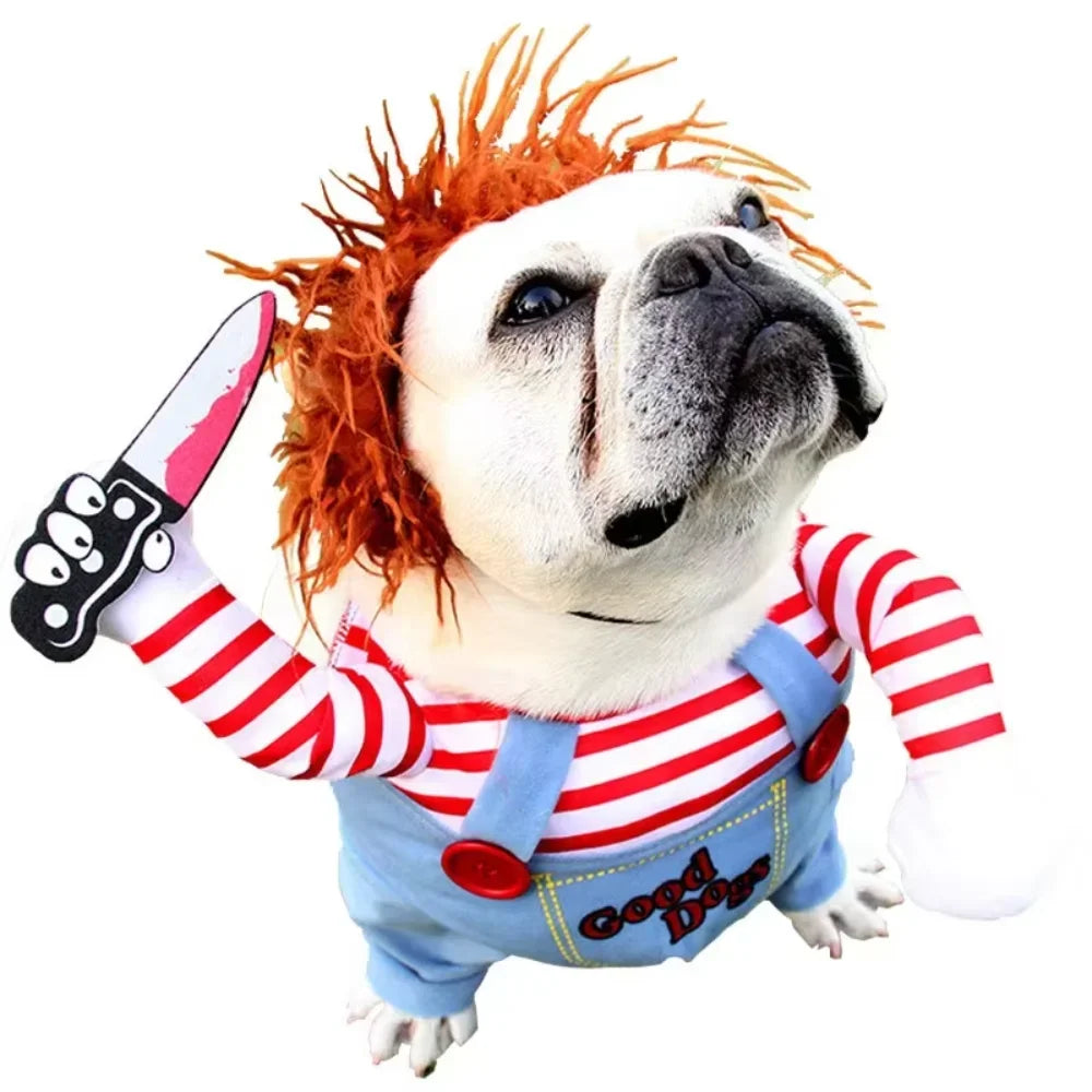 Halloween Costume Chucky Doll Cosplay Holding A Knife