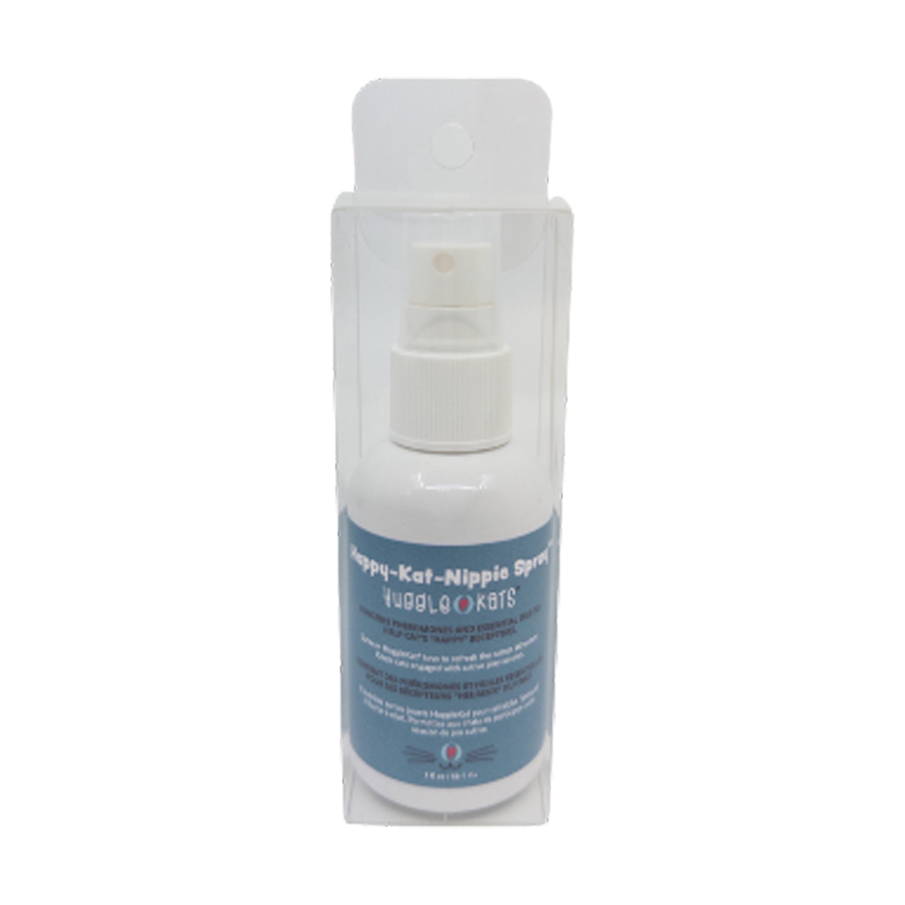 Spray bottle with a label on a white background