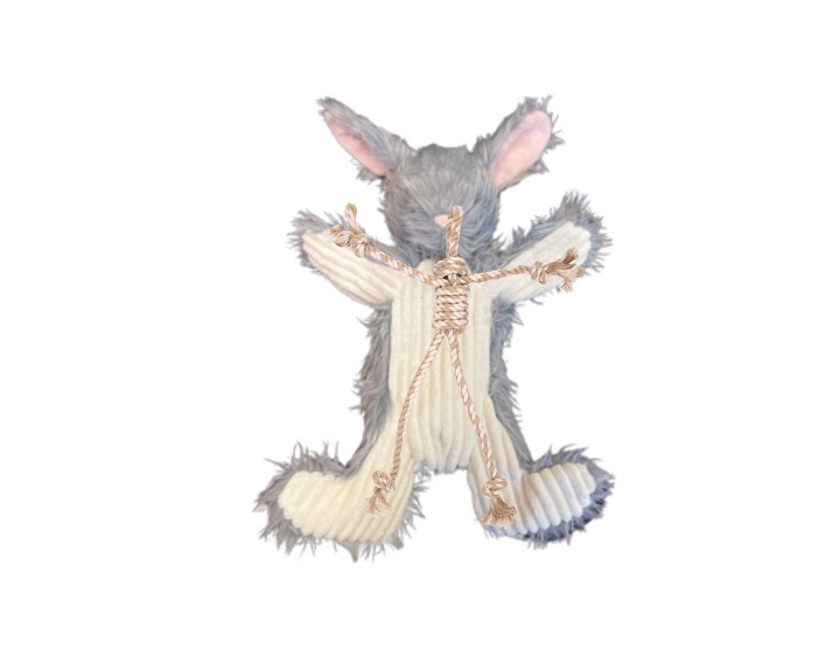 Birch Bunny X-Brace™ Plush Dog Toy – Squeaky, Crinkle & Machine Washable, 19" HuggleHounds