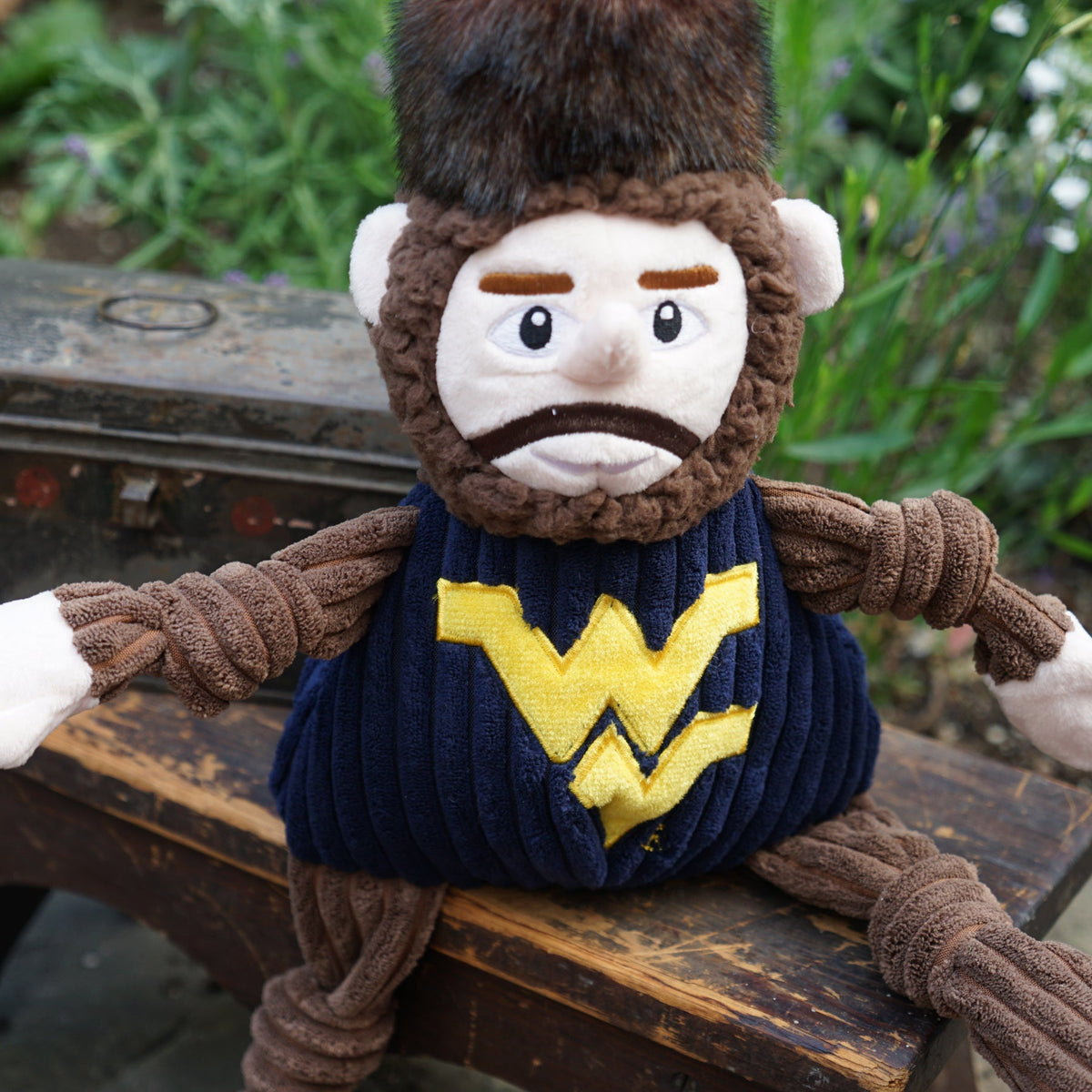 WVU Mountaineers Knottie® Plush Dog Toy – Officially Licensed NCAA HuggleHounds