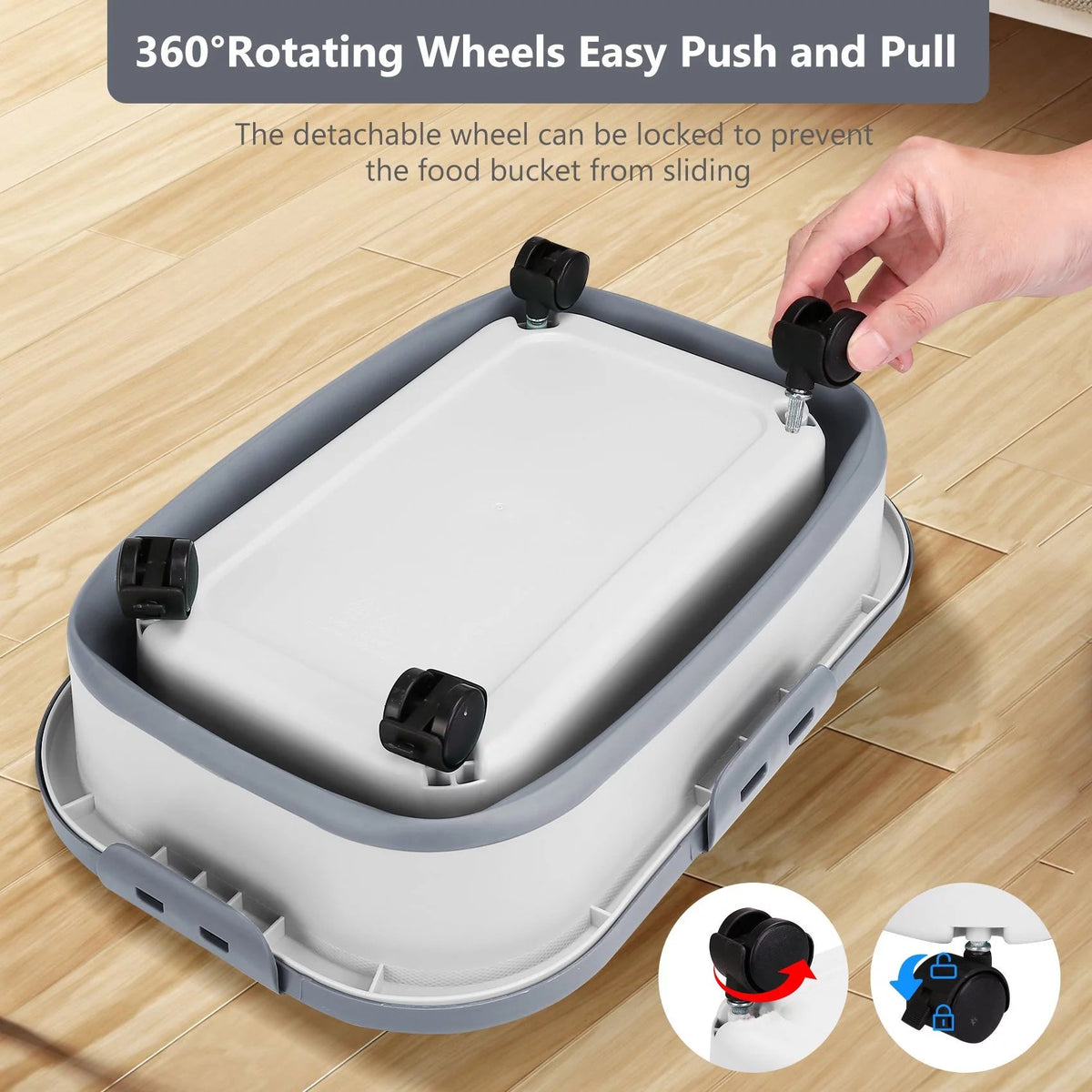 Collapsible Pet Food Container with Wheels – 20 Lb Capacity MJ's Pet Closet
