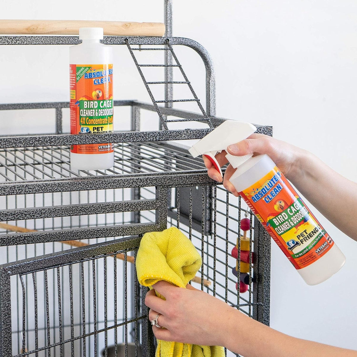 Absolutely Clean Bird Cage Cleaner & Deodorizer – 16oz Concentrate MJ's Pet Closet